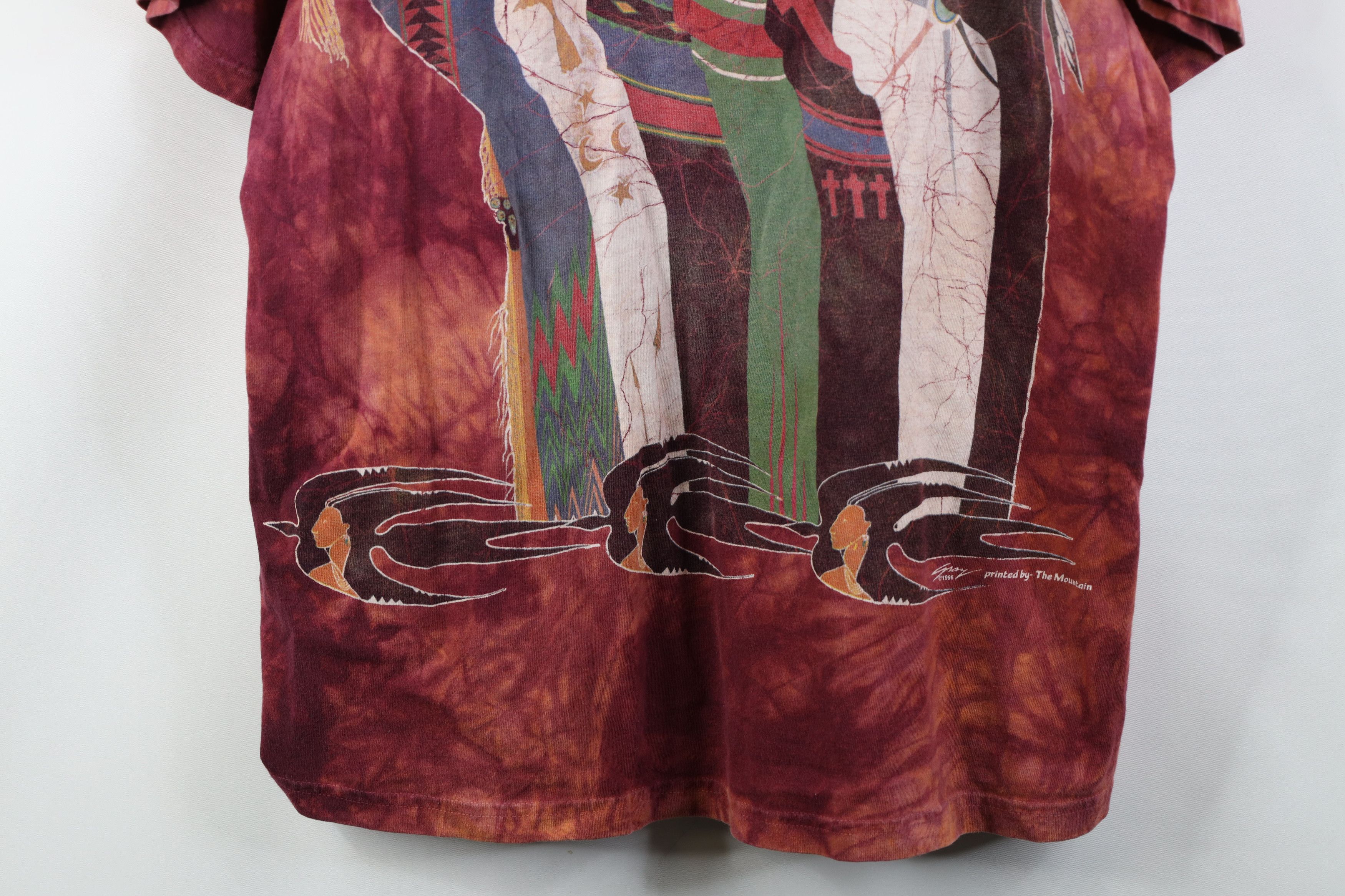 Vintage Vintage 90s Streetwear Acid Wash Native American T-Shirt USA Size US XL / EU 56 / 4 - 3 Thumbnail