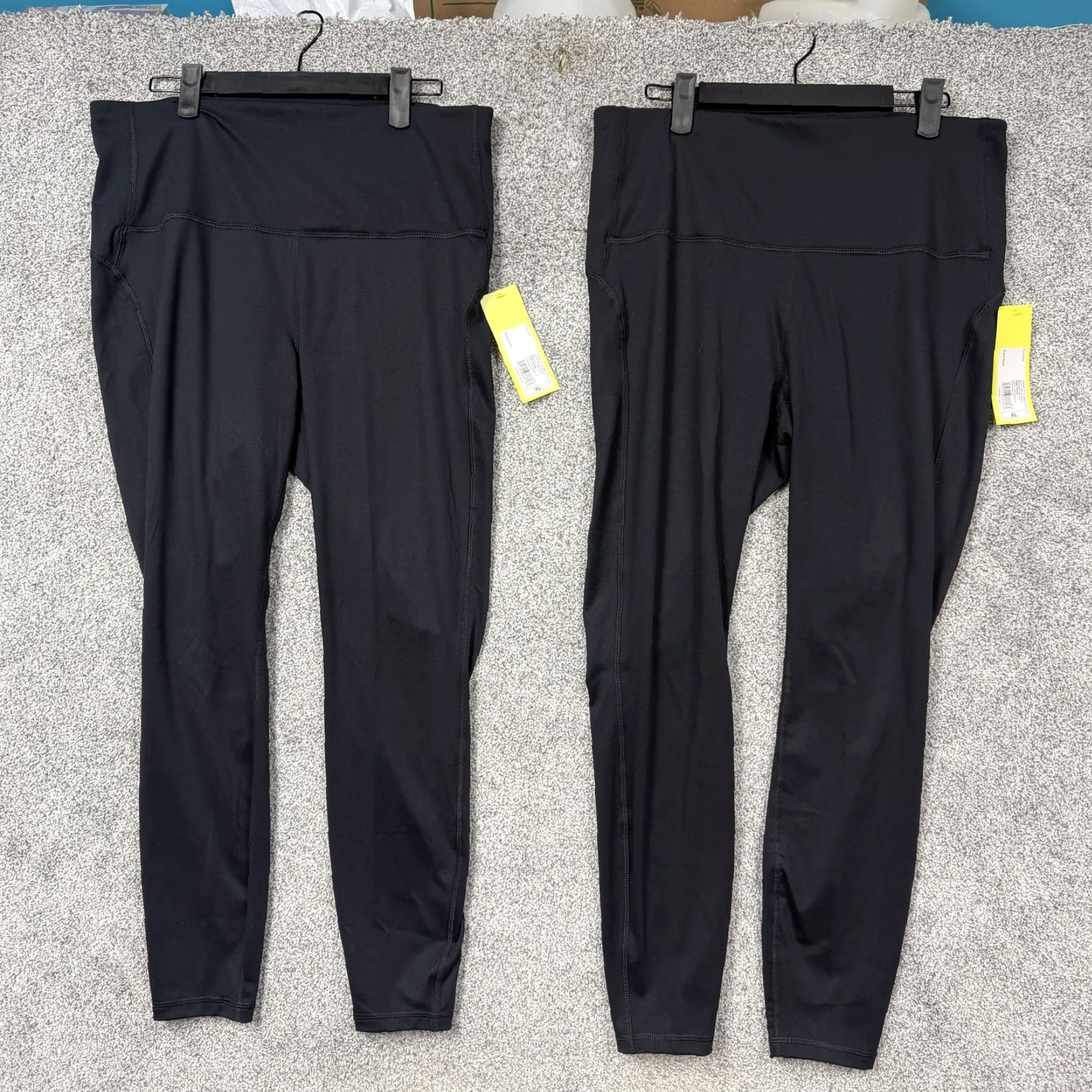 Vintage All In Motion Leggings Womens XL 32x24.5 Black Yoga Gym NWT Size 40" / US 18 - 2 Thumbnail
