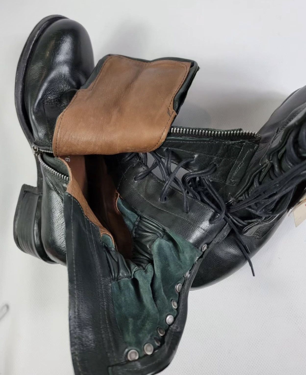 A.S.98 AS98 Leather lace-up Boots Shoes Women's Size 38 Dark Green Size US 7 / IT 37 - 6 Thumbnail