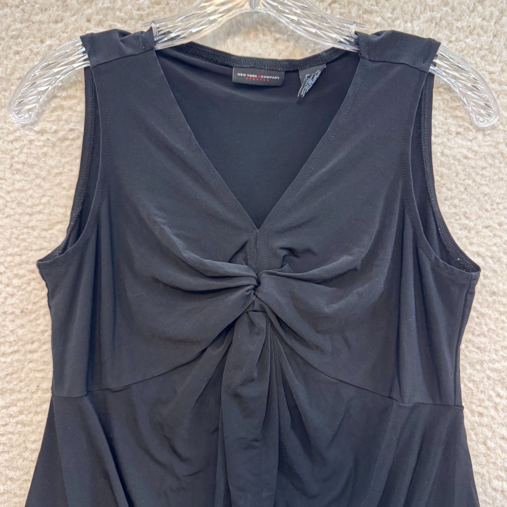 Vintage VINTAGE Y2K Black Top Shirt M Ruched Slinky Stretch Corpcore Office Siren Womens Size M / US 6-8 / IT 42-44 - 3 Thumbnail