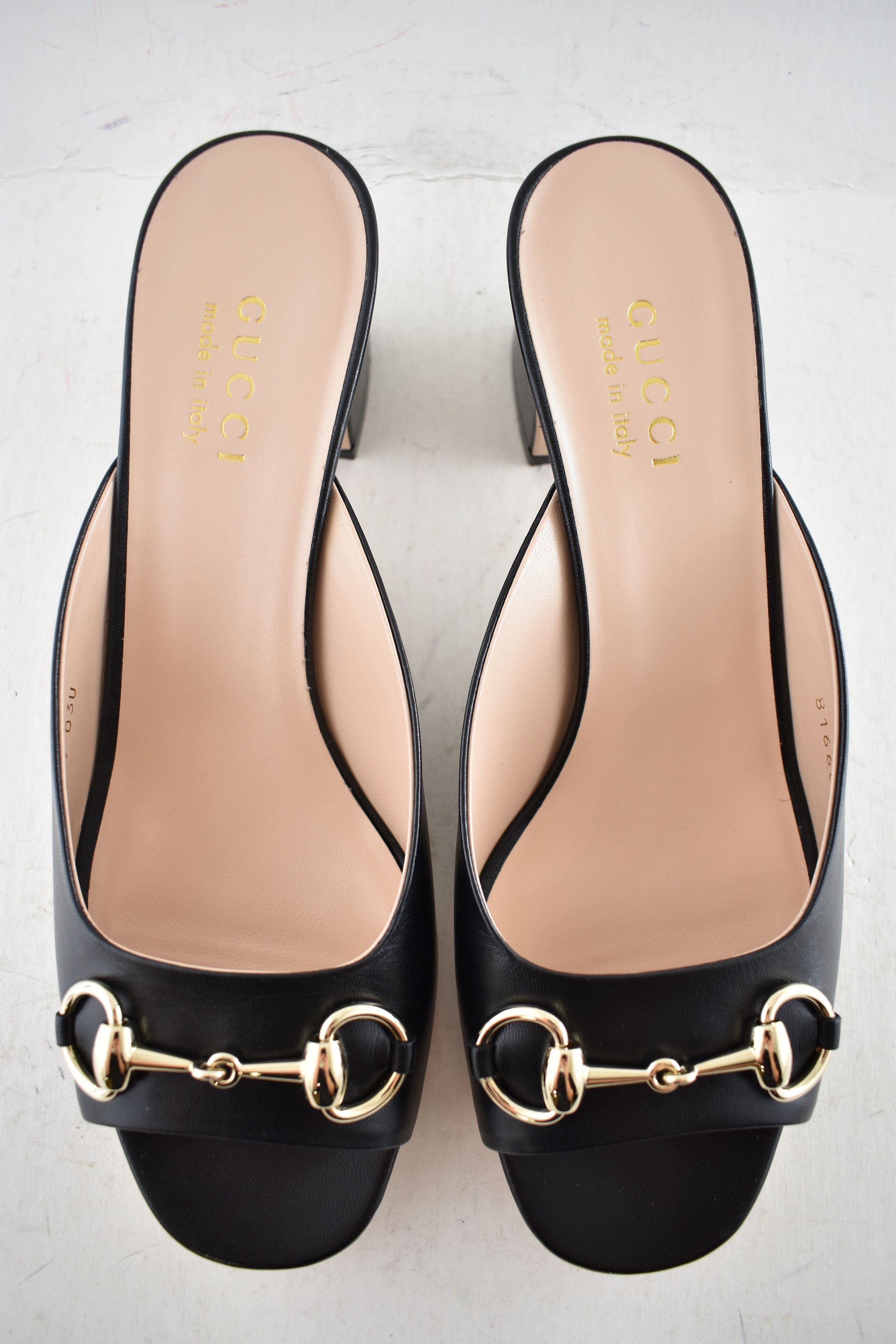 Gucci Gucci Lady Horsebit Leather Gold Block Heel Mule Sandal 37.5 Size US 7.5 / IT 37.5 - 13 Thumbnail