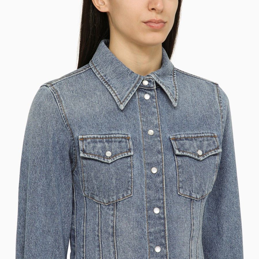 Chloe o1d2blof0824 Denim Shirts in Blue Size XS / US 0-2 / IT 36-38 - 4 Thumbnail