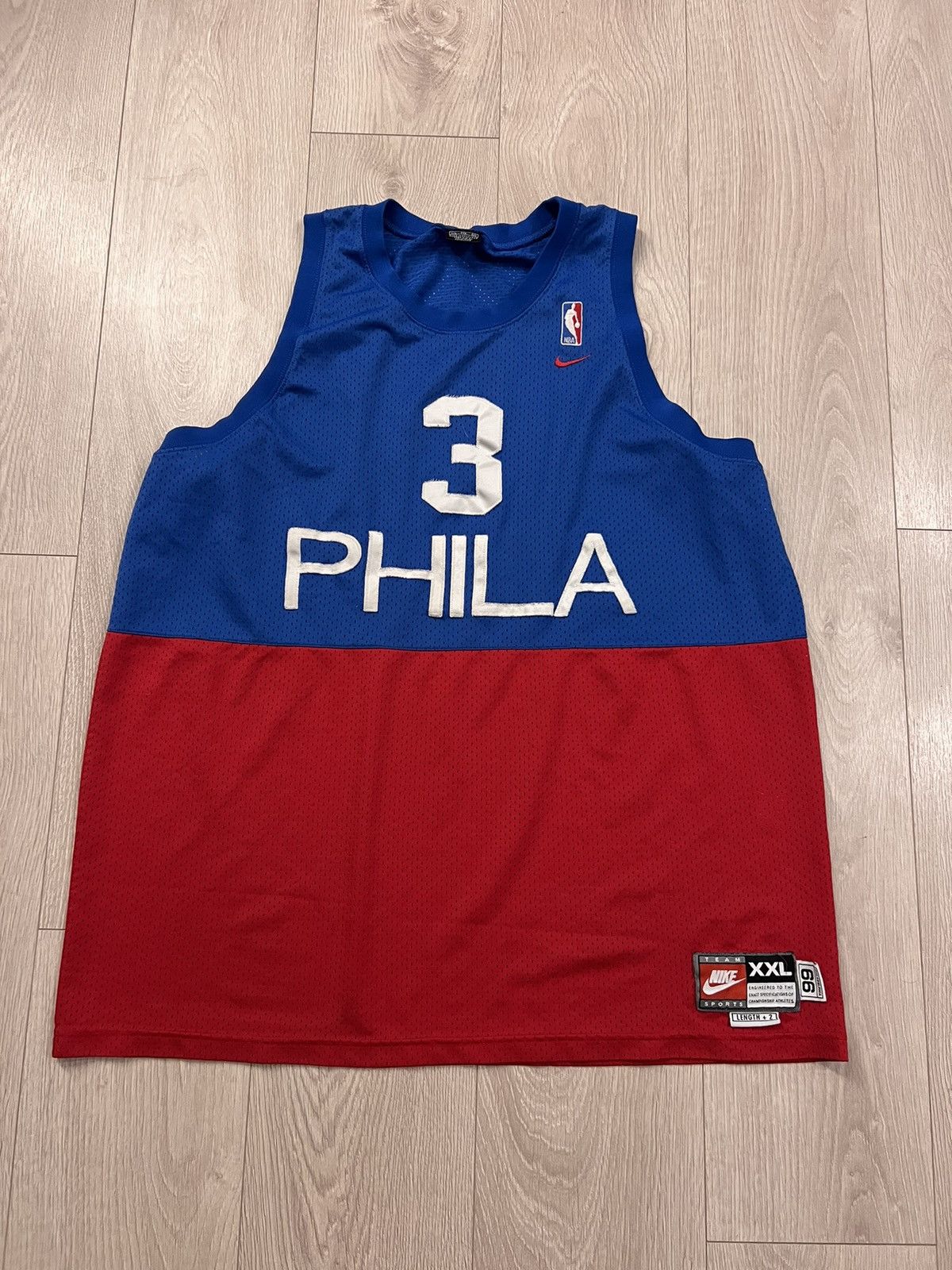Nike × Vintage Vintage Philadelphia 76ers Allen Iverson Basketball Jersey Size US XXL / EU 58 / 5 - 2 Thumbnail