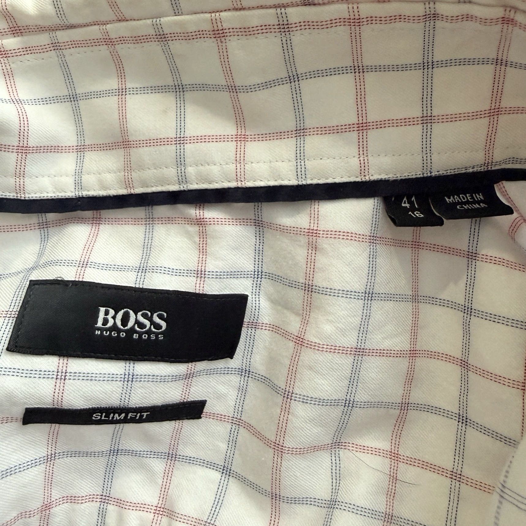 Hugo Boss Hugo Boss Slim Fit Plaid Long Sleeve Button Down Mens Size L Size US L / EU 52-54 / 3 - 4 Thumbnail