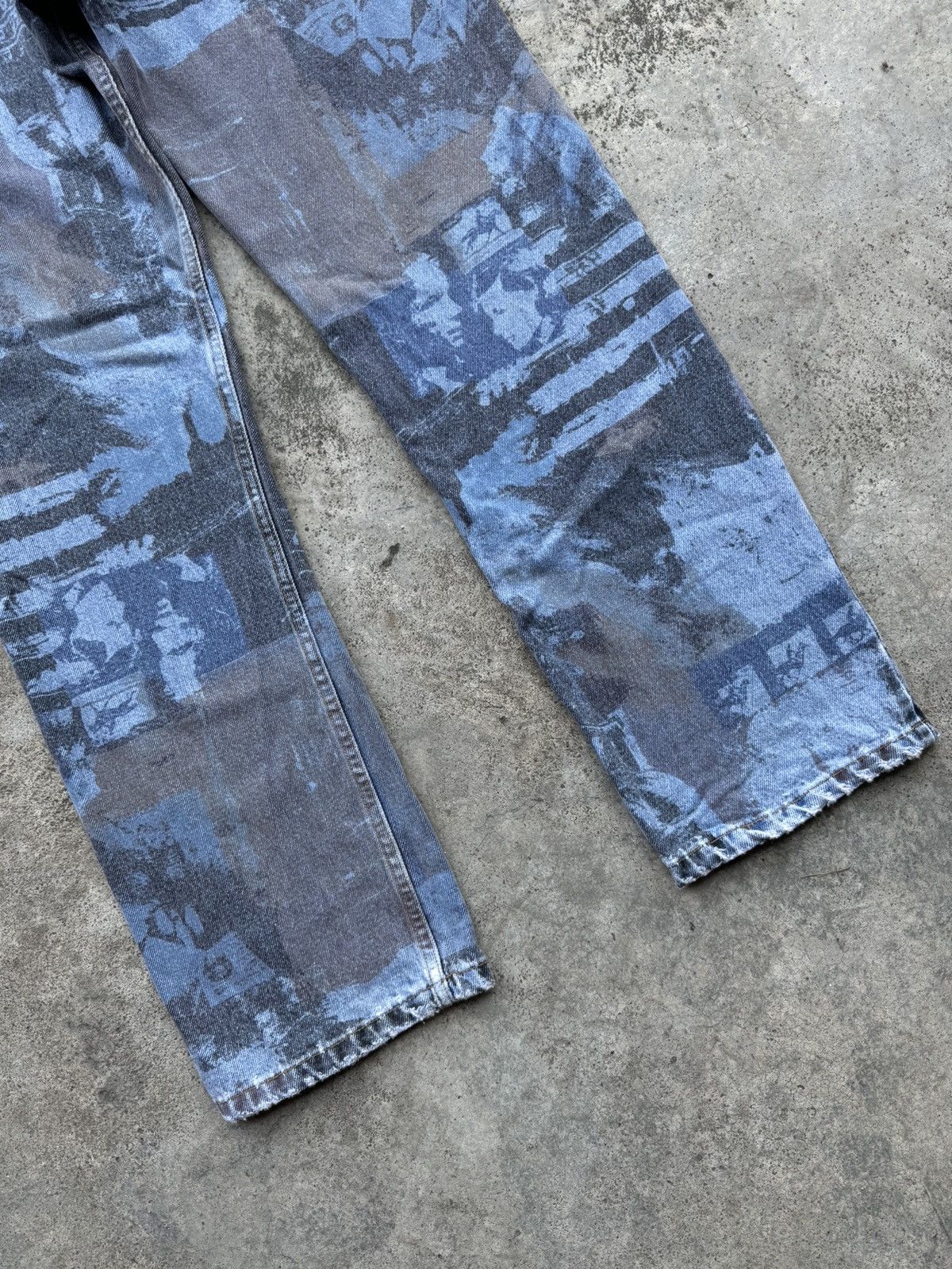Katharine Hamnett London RARE Design🔥Vintage Katharine Hammett printed denim jeans Size US 31 - 17 Thumbnail