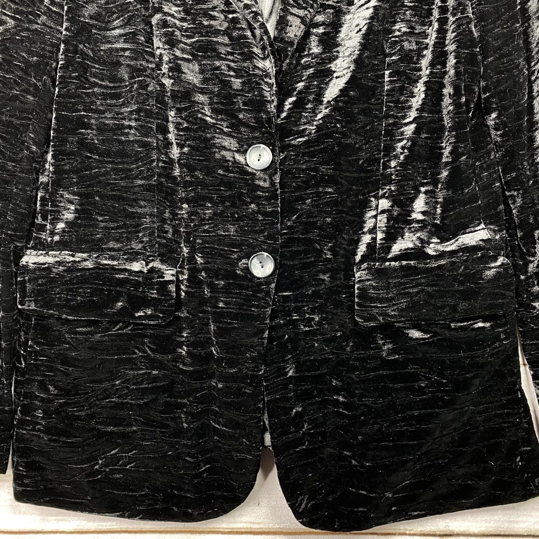 Forever 21 FOREVER 21 Blazer Jacket Women XL Black Crushed Velvet Party Preppy Vintage No Size XL / US 12-14 / IT 48-50 - 2 Thumbnail