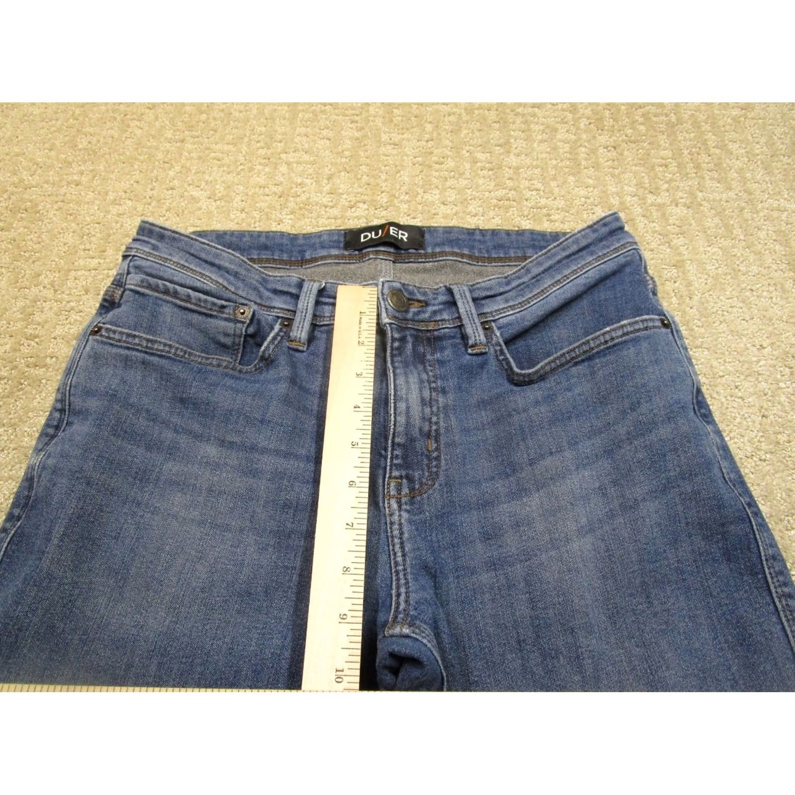 Denime DU/ER Jeans Men 32x30 Dark Wash Blue Slim Straight Jeans Denim 5-Pocket Logo Size US 32 / EU 48 - 6 Thumbnail