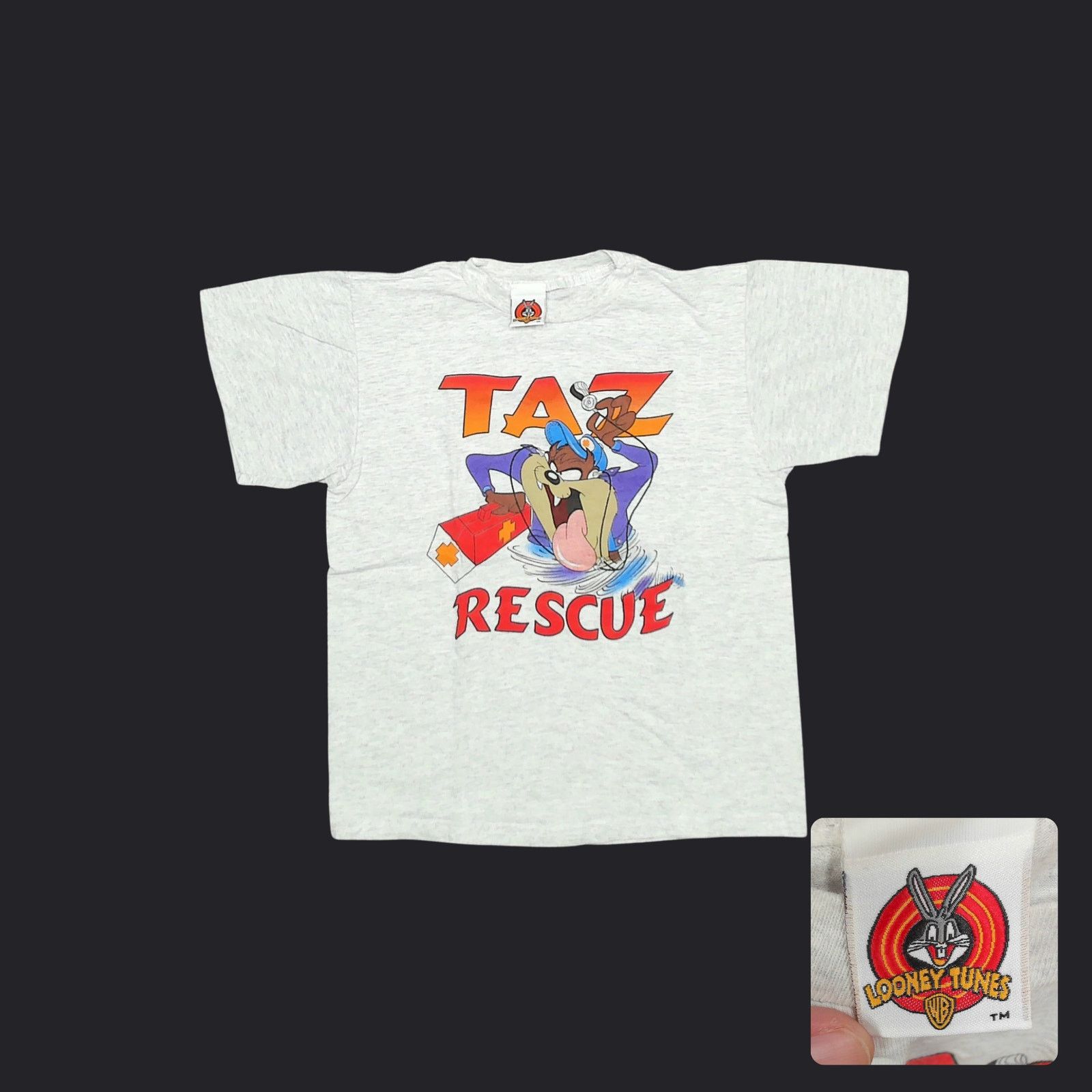 Warner Bros 1997 Warner Bros "Taz Rescue" Graphic T-Shirt Size S / US 4 / IT 40 - 1 Thumbnail