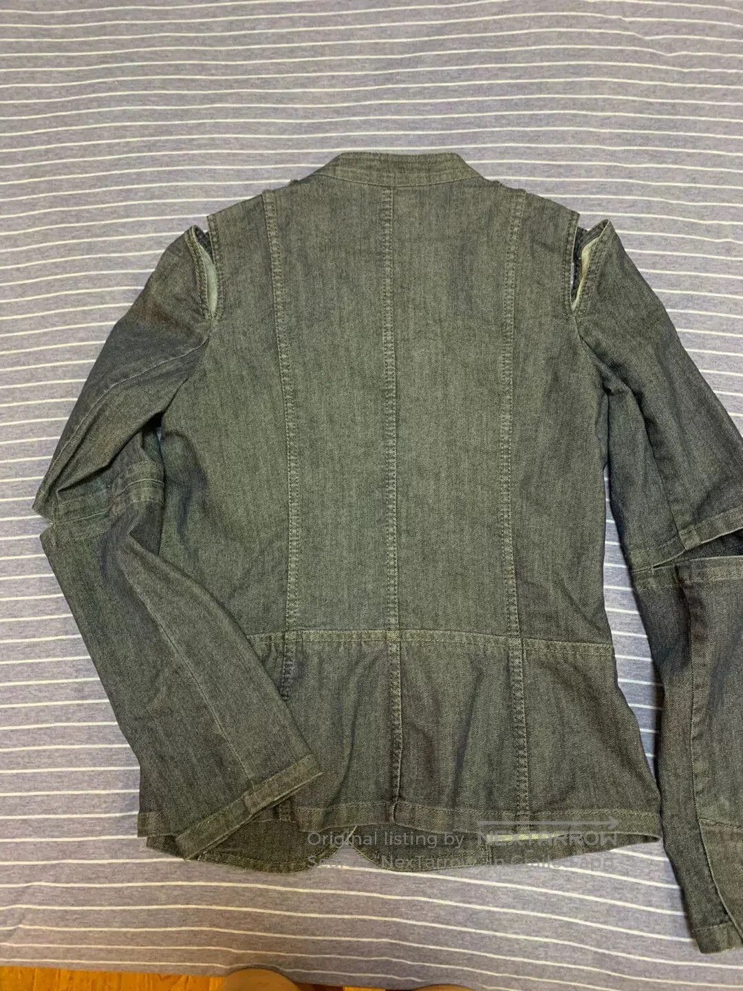 Massive Amass Cropped Waist Denim Jacket. Size L / US 10 / IT 46 - 4 Thumbnail