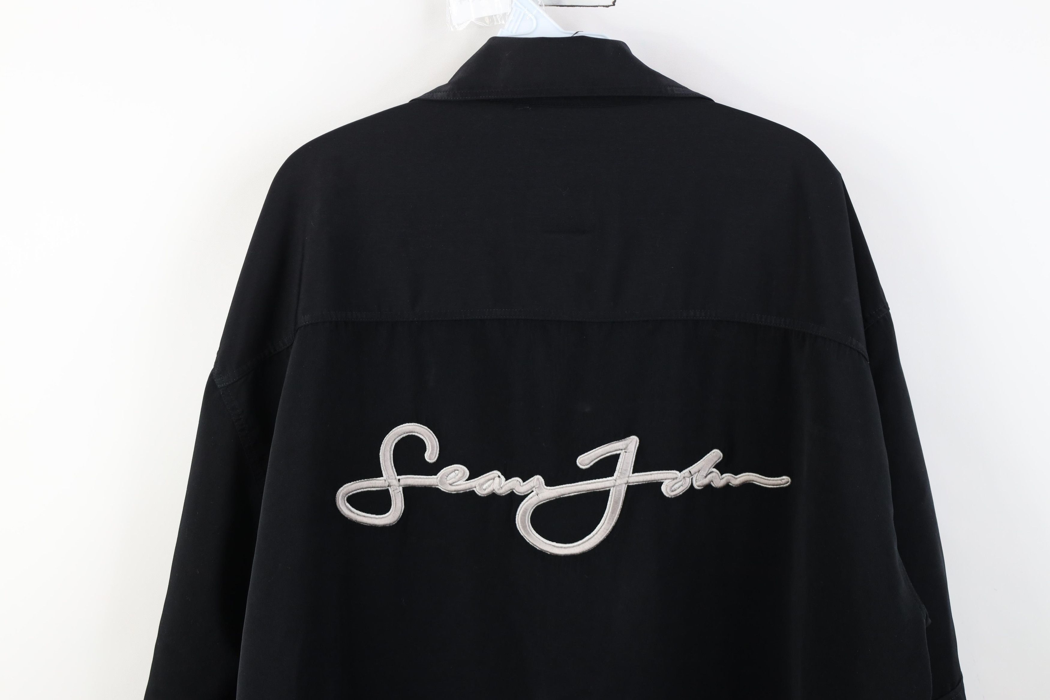 Sean John Vintage 90s Y2K Sean John Fit Collared Button Shirt Black Size US XL / EU 56 / 4 - 15 Thumbnail