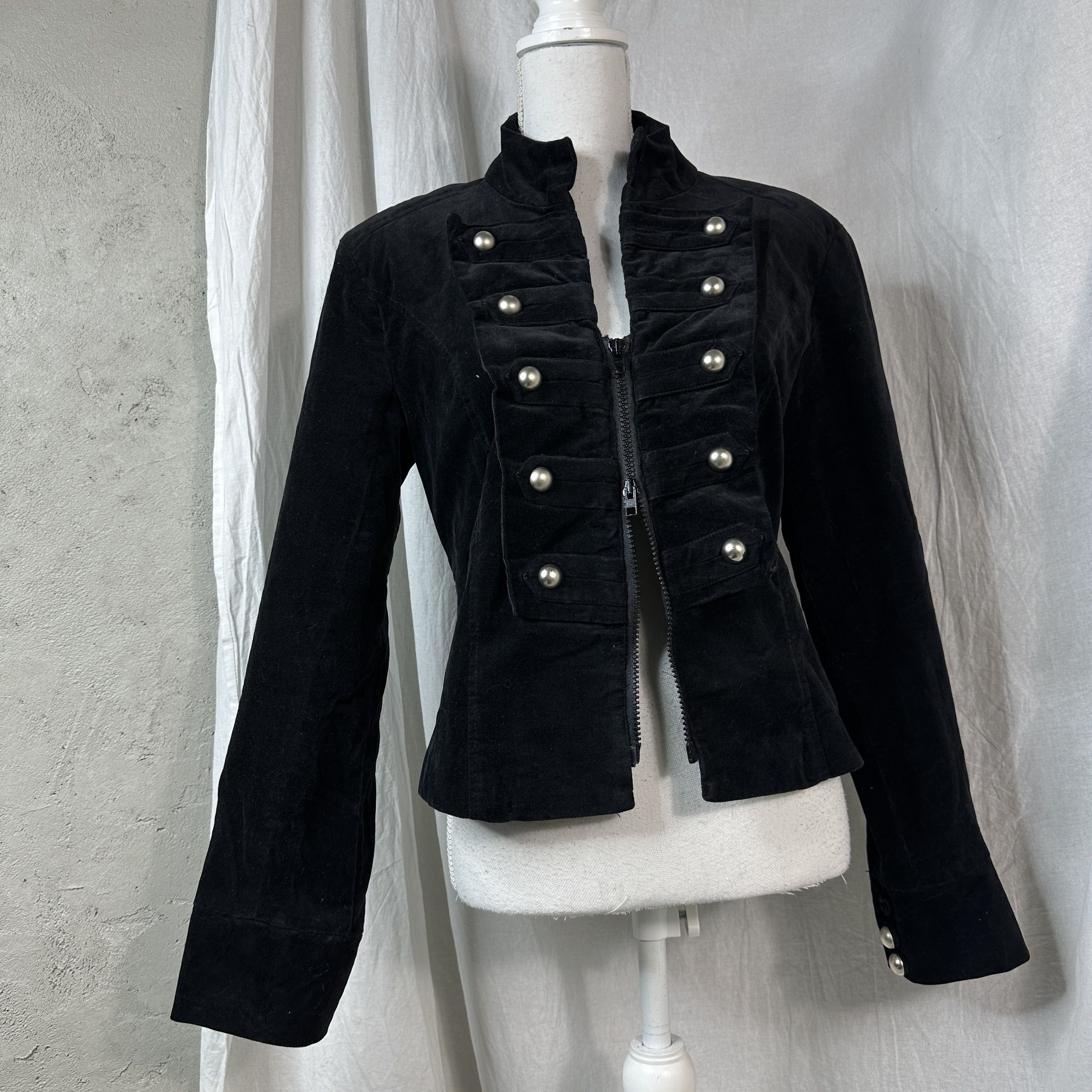 Vintage Military Styled Vintage Avant Garde Velour Jacket Size M / US 6-8 / IT 42-44 - 5 Thumbnail