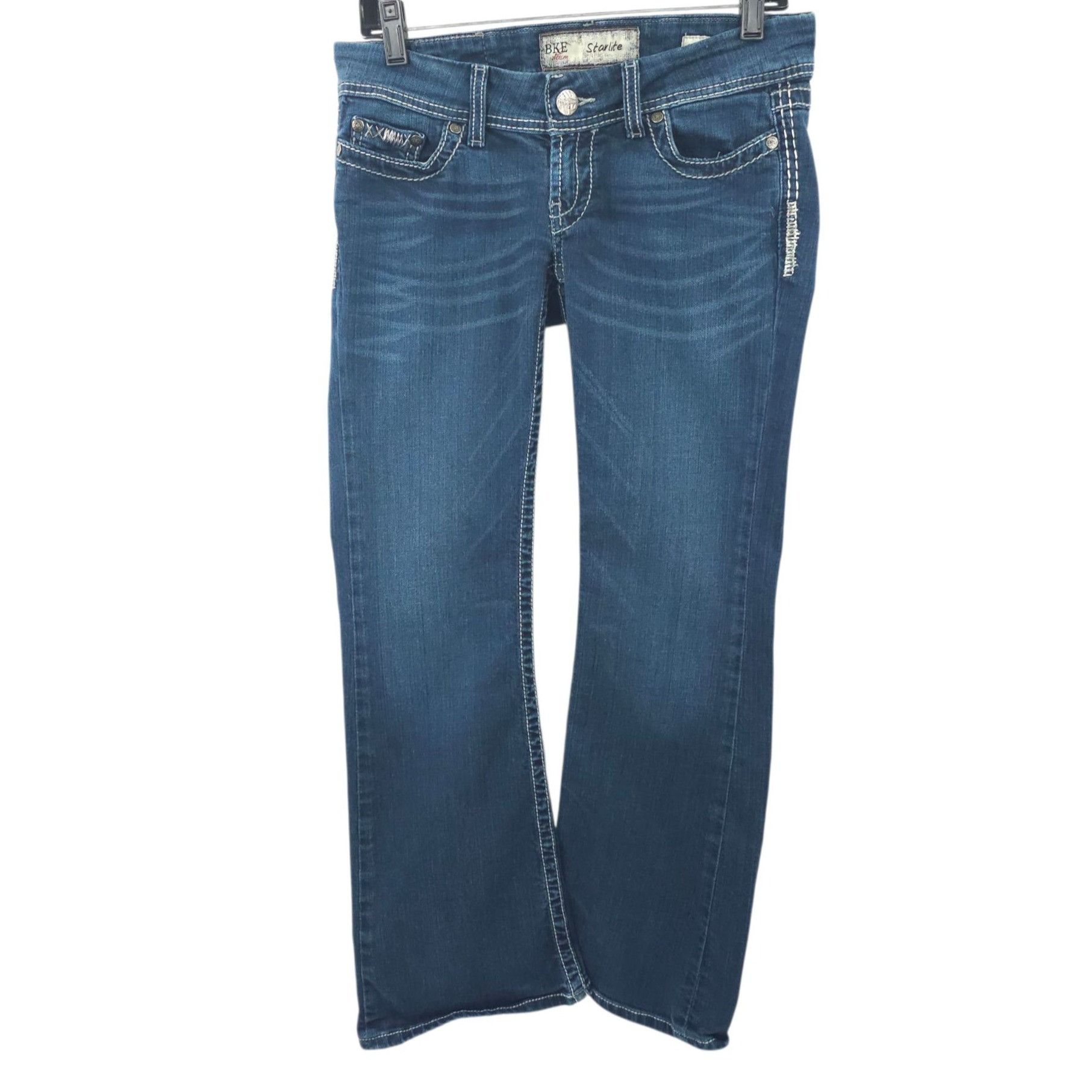 BKE BKE Buckle Starlite Stretch Boot Flare Jeans Womens 27S Low Size 29" - 1 Thumbnail