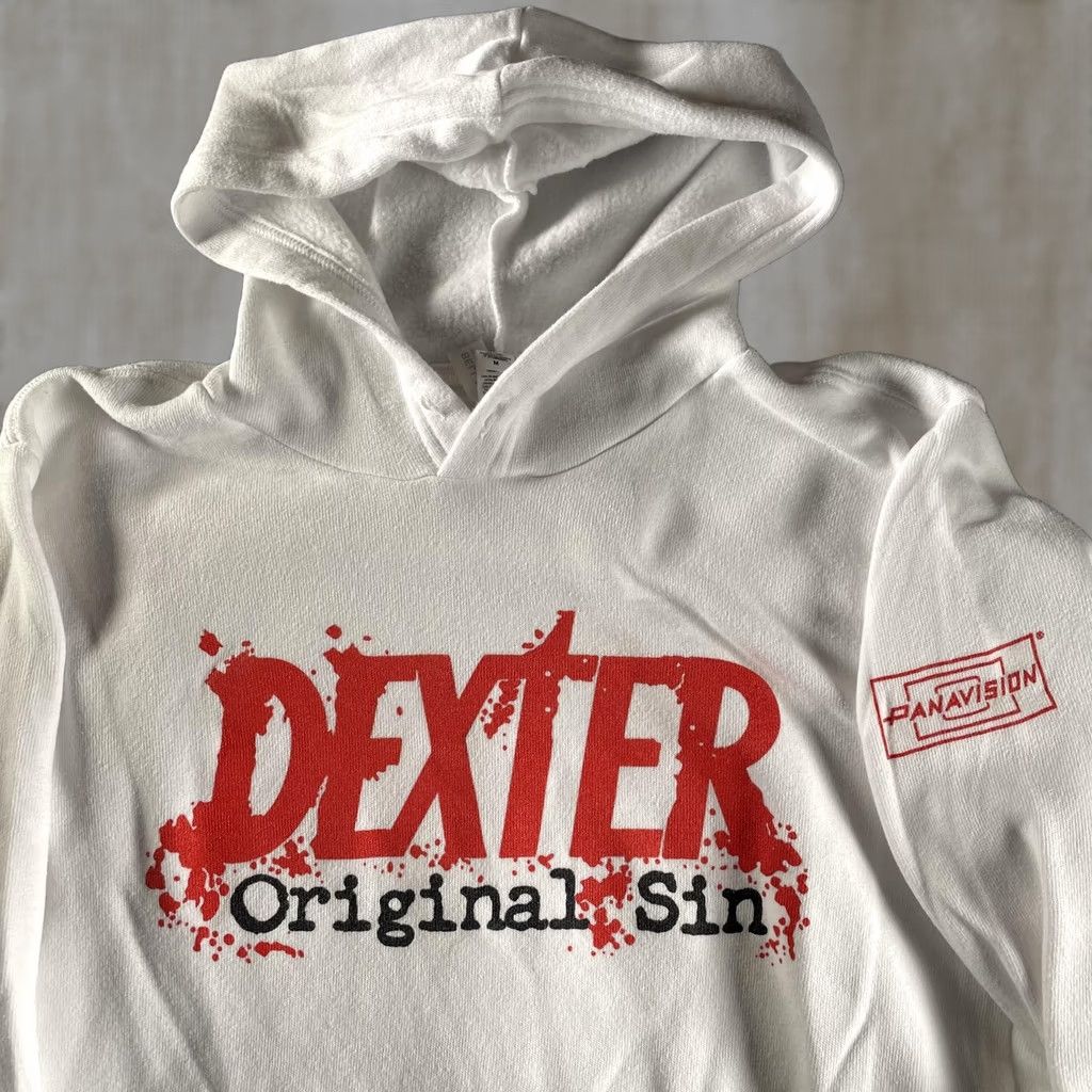 Vintage Dexter Original Sin Hoodie Mens M White Panavision Promo TV Show Pullover Size US M / EU 48-50 / 2 - 1 Thumbnail