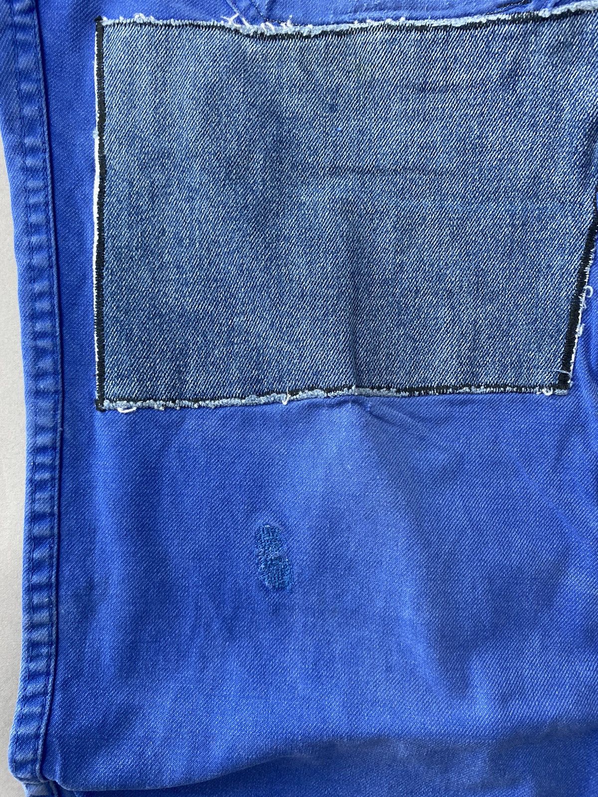 Japanese Brand × Le Laboureur × Vintage Vintage Blue Patched Workwear Trousers – 100% Cotton Size US 32 / EU 48 - 7 Thumbnail
