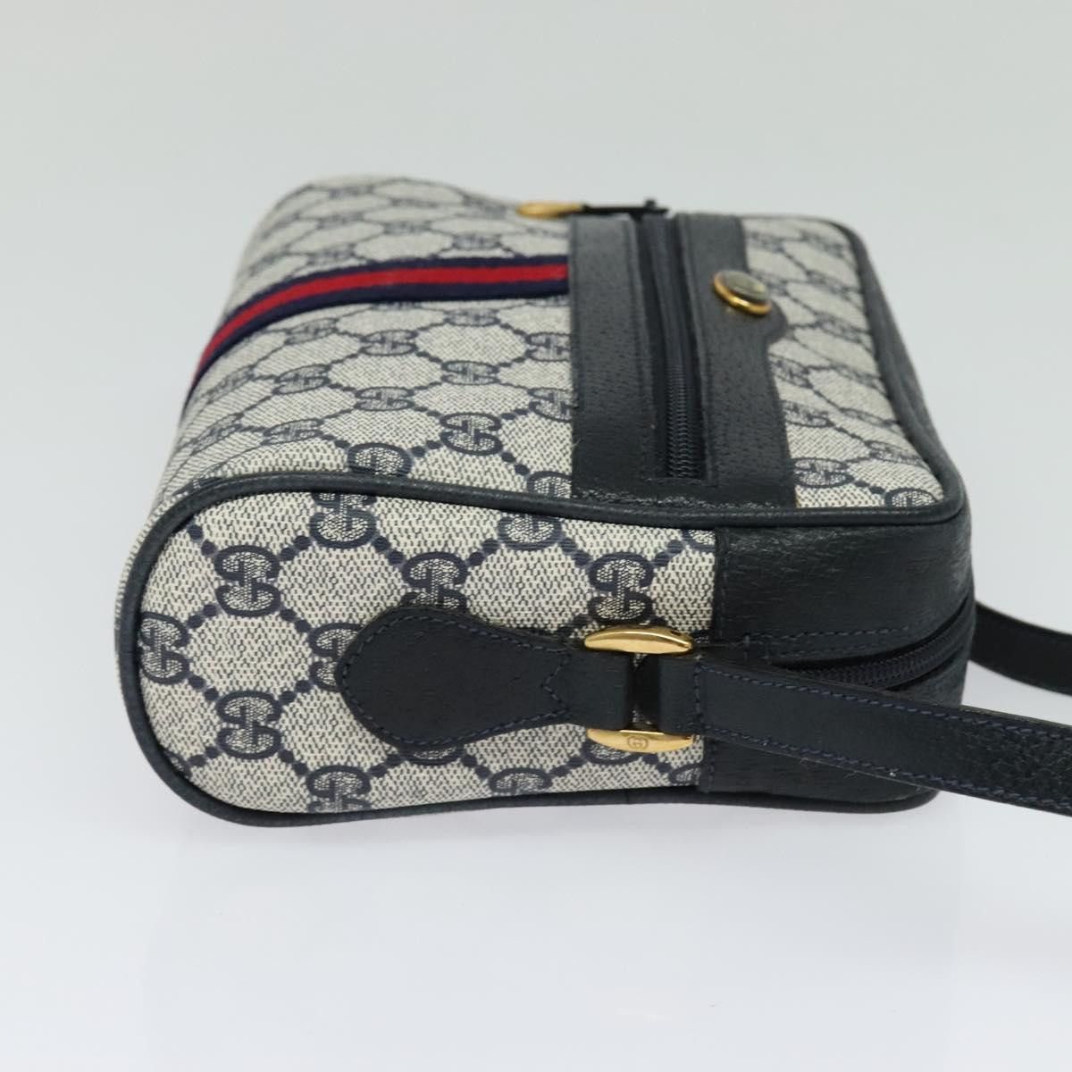 Gucci GUCCI GG Supreme Sherry Line Shoulder Bag Pvc Navy Gold 98 Size ONE SIZE - 5 Thumbnail
