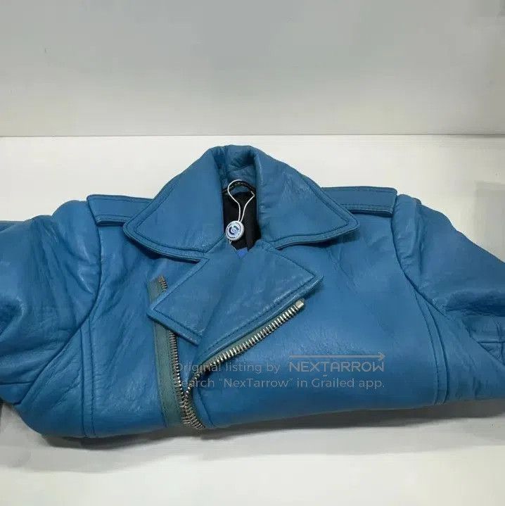 Balenciaga Balenciaga Blue Biker Leather Jacket for Unisex. Size US M / EU 48-50 / 2 - 4 Thumbnail