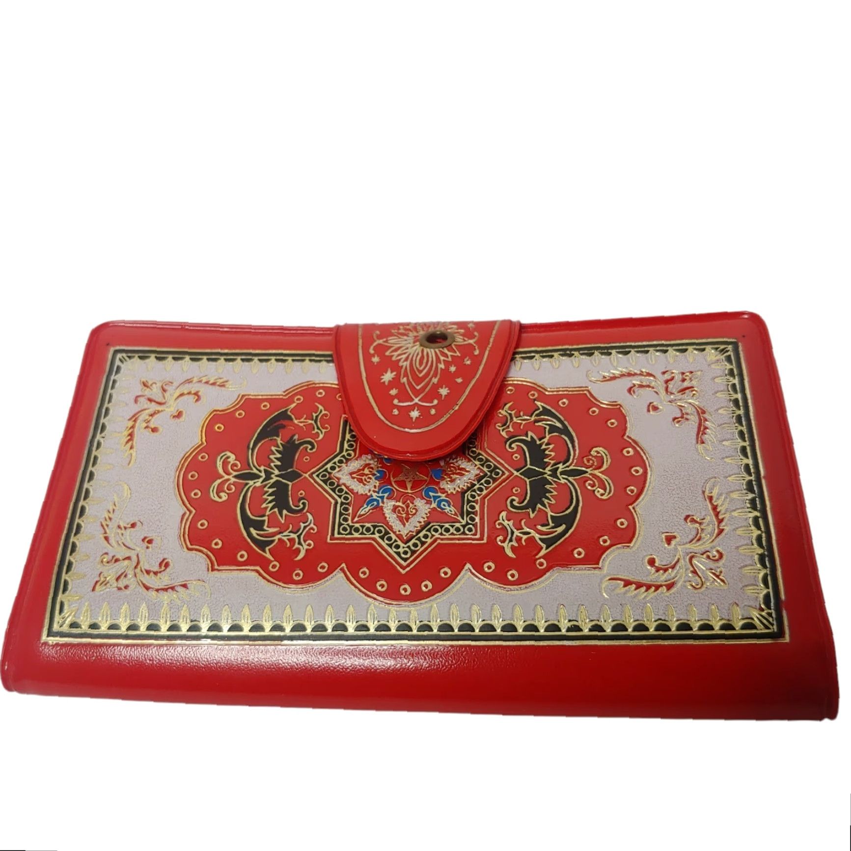 Changes VINTAGE Plastic Wallet Ethnic Mandala Red Gold Money Change Card Slots Size ONE SIZE - 2 Thumbnail