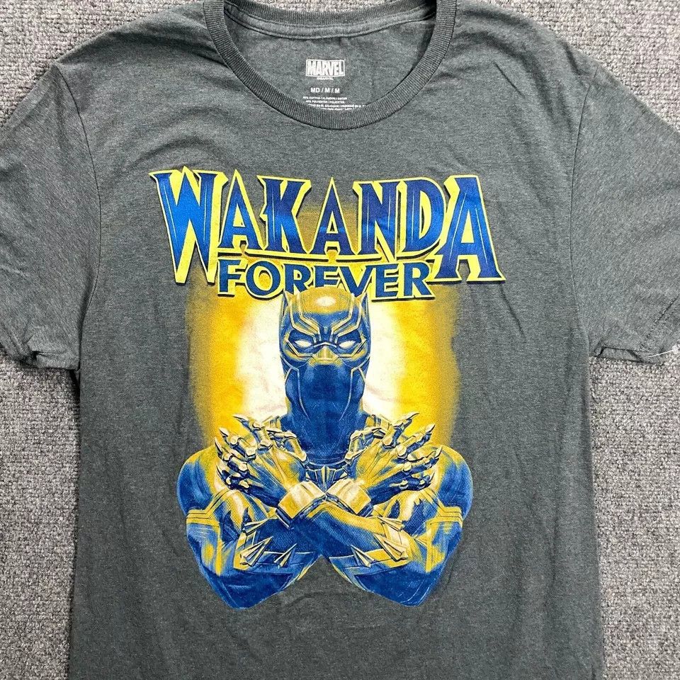 Other Marvel Shirt Adults Medium Gray Wakanda Forever Short Sleeve Size US M / EU 48-50 / 2 - 2 Thumbnail