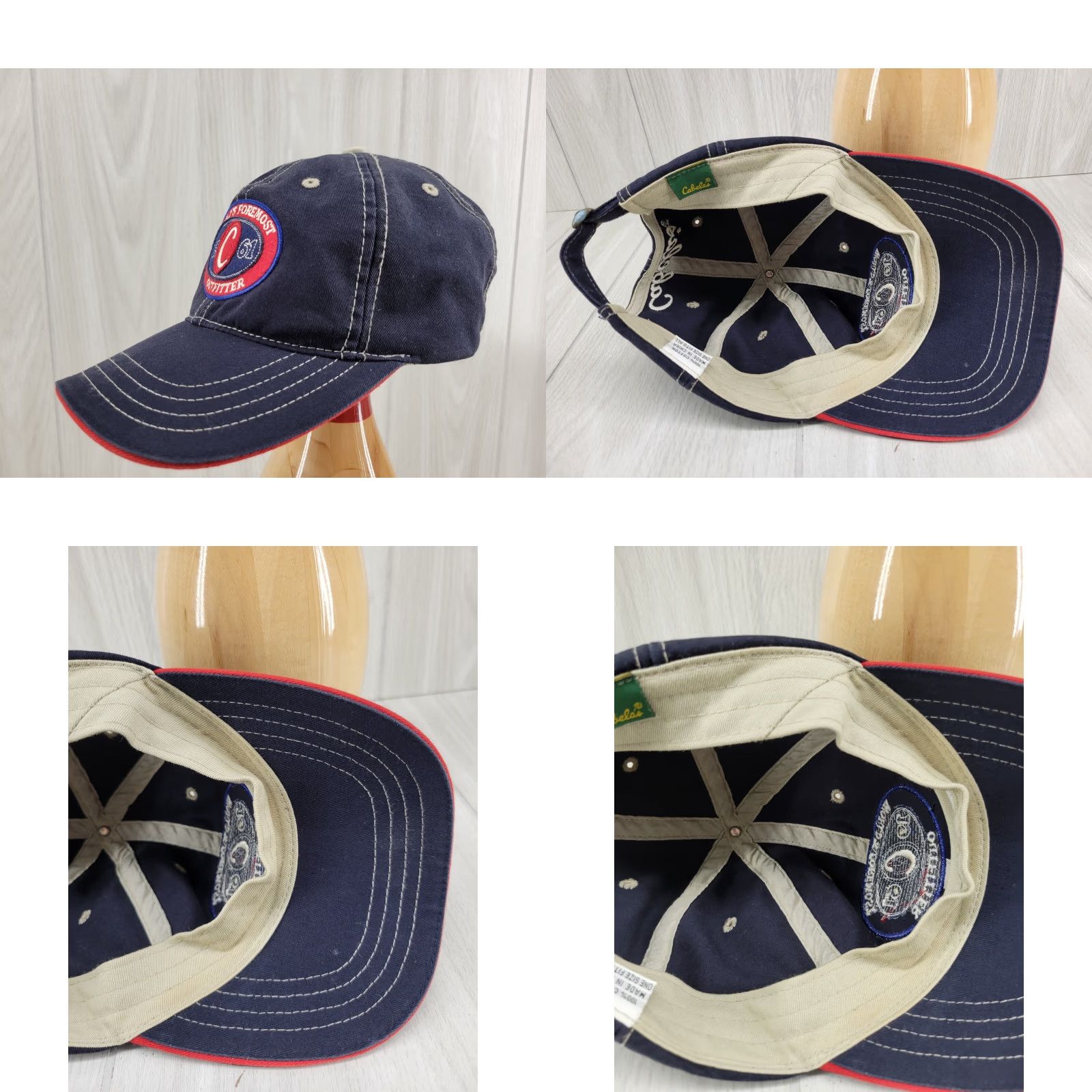 Vintage Cabela's Hat Cap OSFM Adjustable Strap Embroidered Blue Logo Baseball Cap Men Adjustable Blue Outdoor Casual Mens Size ONE SIZE - 8 Thumbnail