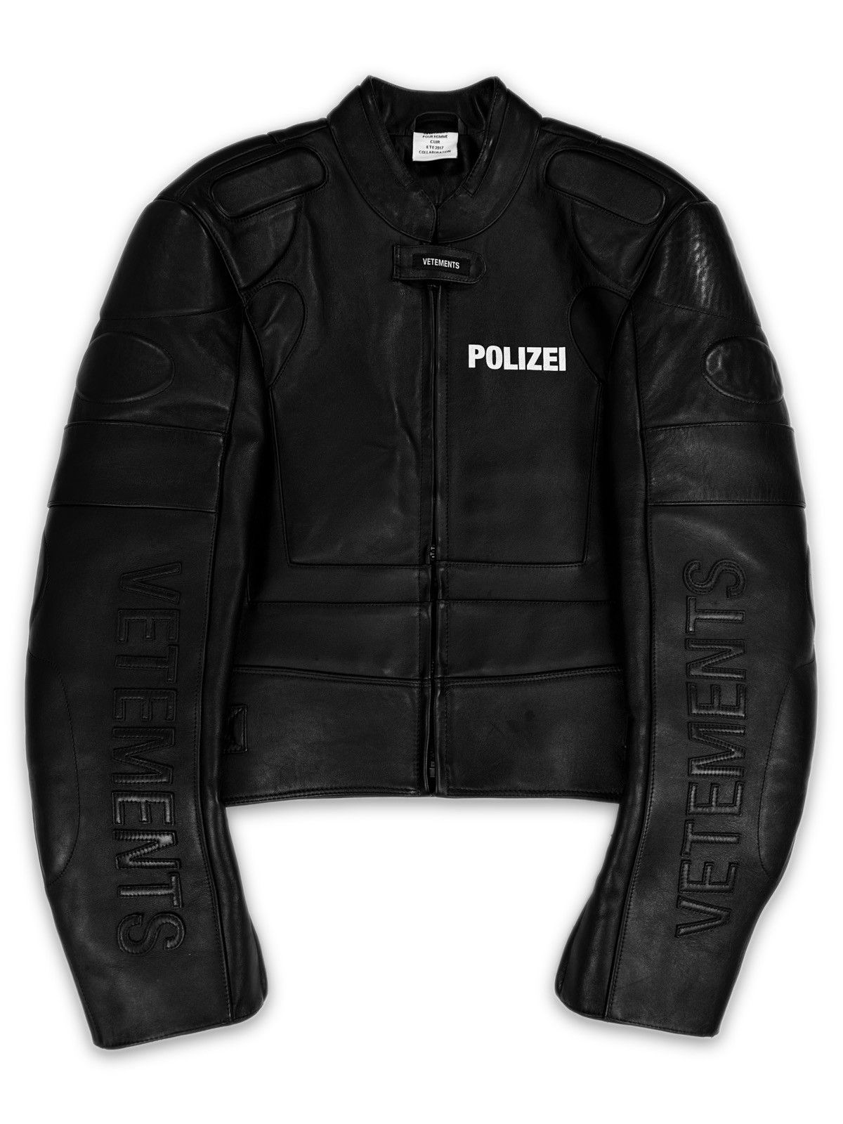 Vetements SS17 Vetements ‘Polizei’ Black Leather Moto Biker Jacket Size US XS / EU 42 / 0 - 4 Thumbnail