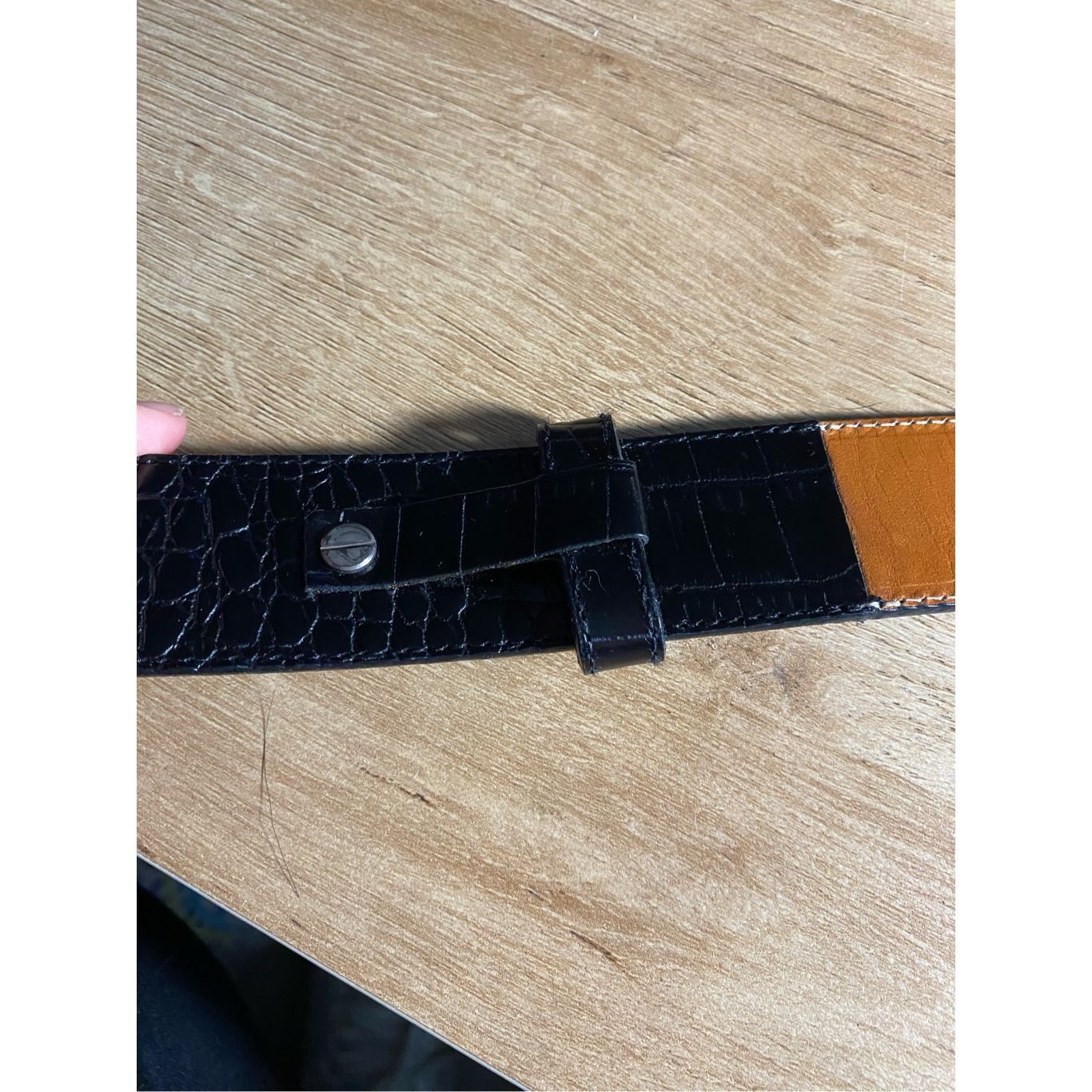 Other Belt - Black Leather-feel Silver Buckle Belt Size ONE SIZE - 7 Thumbnail