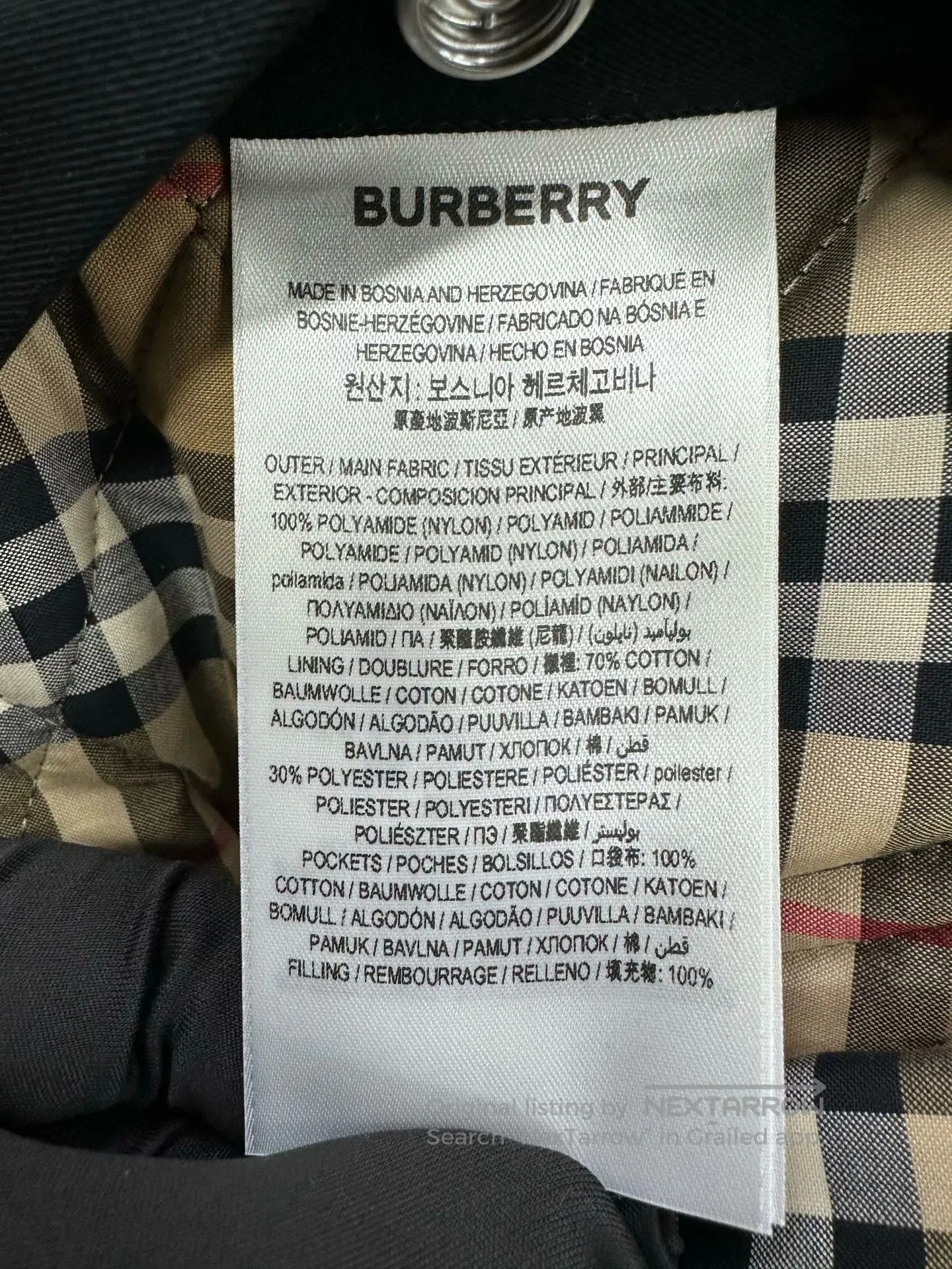 Burberry Burberry Black Long Lined Plaid Zip-Up Hooded Jacket| Size US XS / EU 42 / 0 - 5 Thumbnail