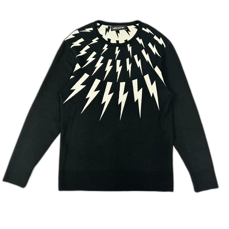 Balenciaga NELL BARRETT Lightning Knitted Sweater XL-2505 Size US XL / EU 56 / 4 - 1 Thumbnail