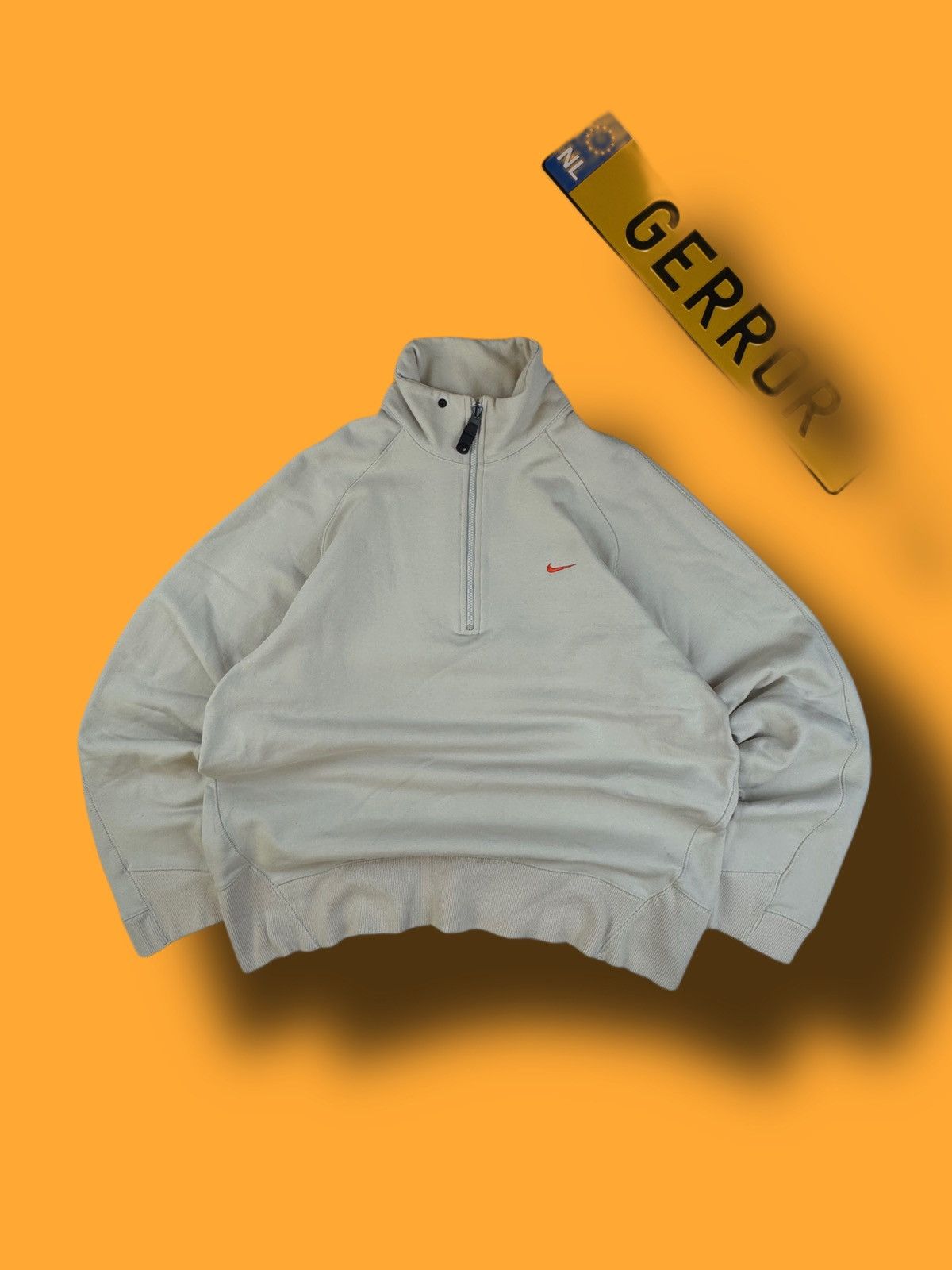 Nike × Vintage NIKE 1/3 ZIP VINTAGE CENTER LOGO OVERSIZE BOXY SWEATSHIRT Size US XL / EU 56 / 4 - 1 Thumbnail