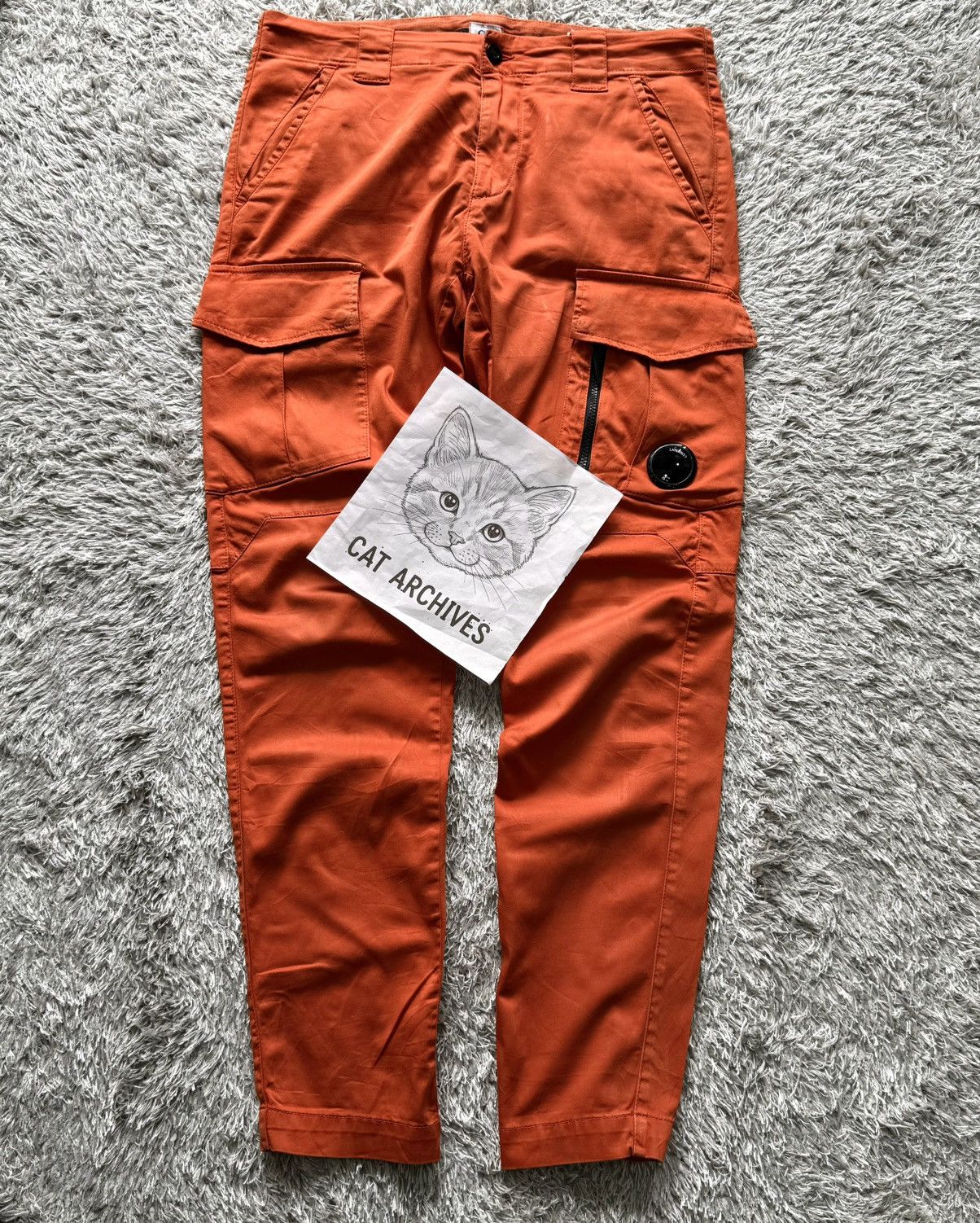 C.P. Company C.P. COMPANY ORANGE GARMENT DYED CARGO PANTS Size US 33 - 25 Thumbnail