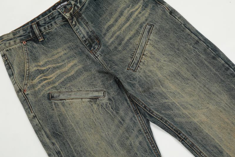 Vintage American men's retro washed distressed loose flared jeans Size US 32 / EU 48 - 4 Thumbnail