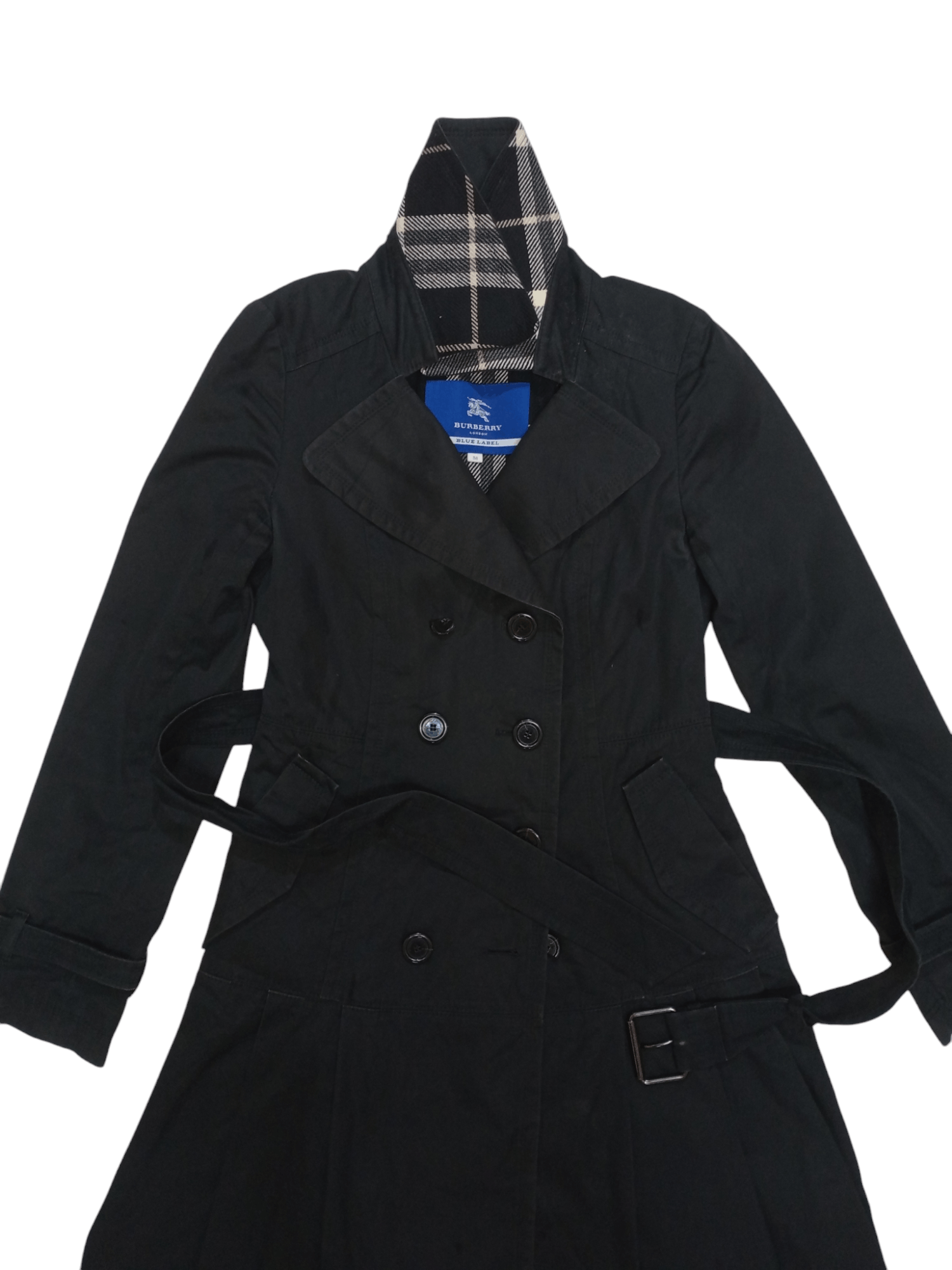 Burberry Rare Vintage Burberry Blue Label Nova Check Trench Coat Size S / US 4 / IT 40 - 4 Thumbnail