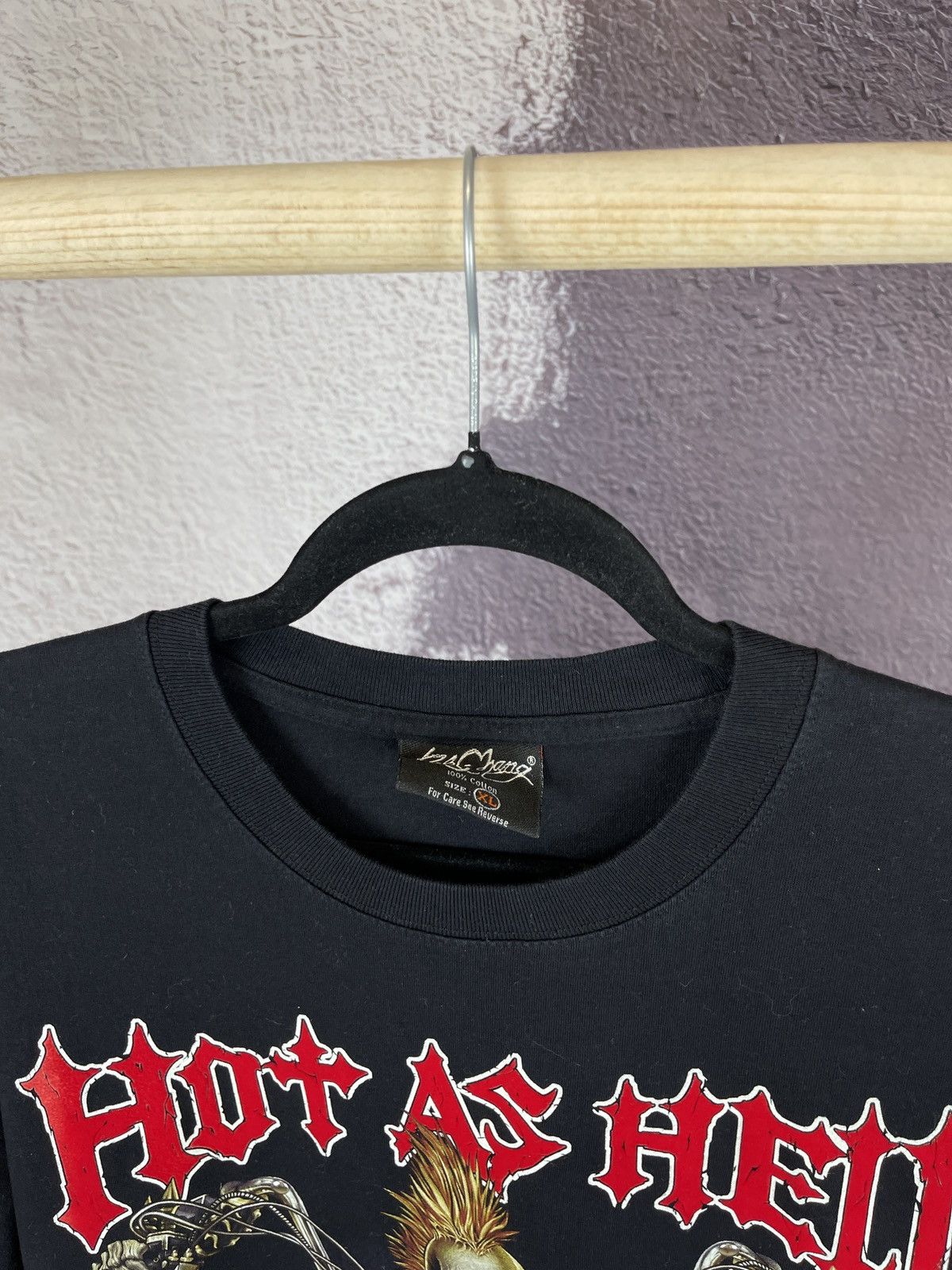 Band Tees Rock Chang Hot as hell vintage skull ghost rider tee Size US XL / EU 56 / 4 - 4 Thumbnail