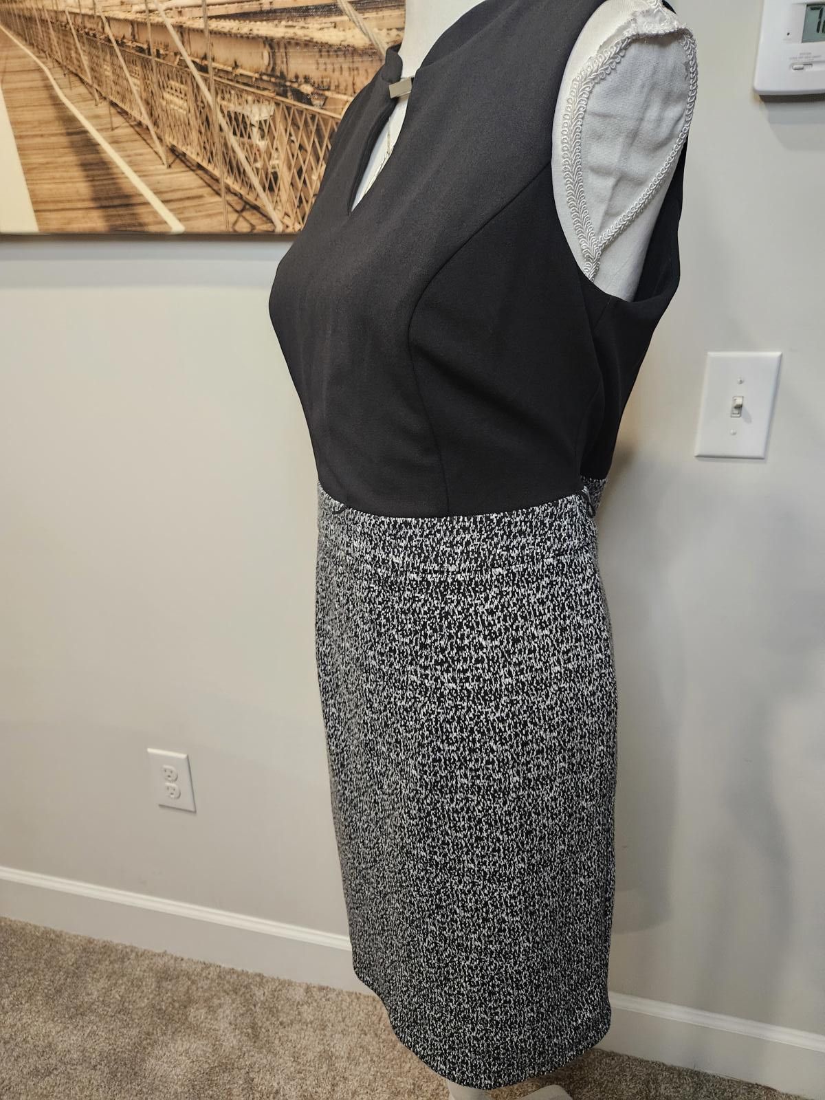 Apt. 9 Apt 9 Black and Gray Sheath Dress Size L / US 10 / IT 46 - 2 Thumbnail