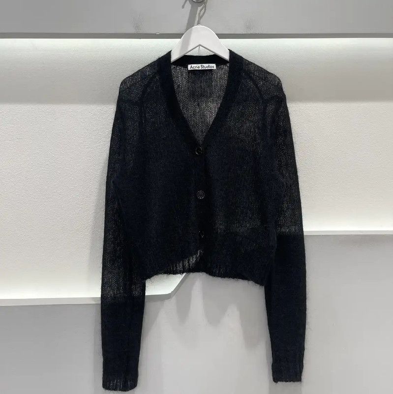 Acne Studios Acne Studios Women's Black Wool Cropped Cardigan Size S / US 4 / IT 40 - 1 Thumbnail