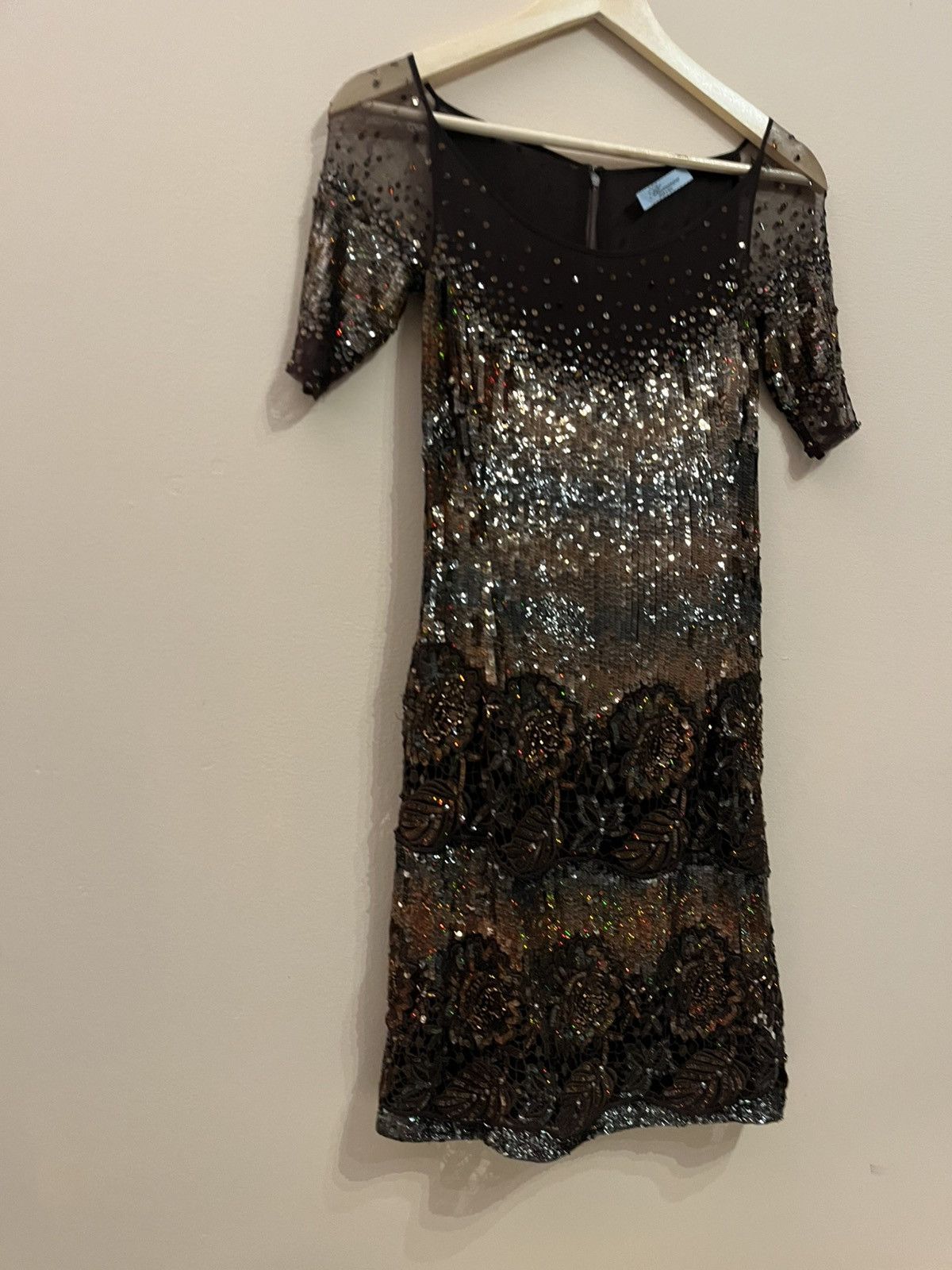 Blumarine Chocolate brown Blumarine dress with sequins vintage Size S / US 4 / IT 40 - 1 Thumbnail