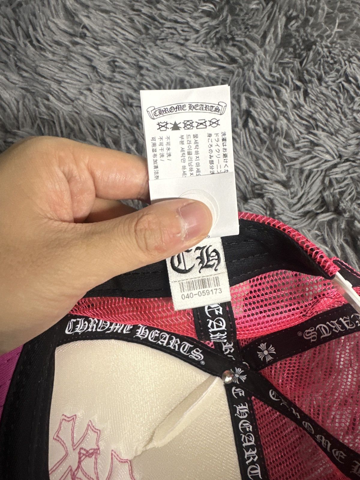 Chrome Hearts Chrome Hearts Cemetery Triple Cross Trucker Hat Pink Size ONE SIZE - 9 Thumbnail