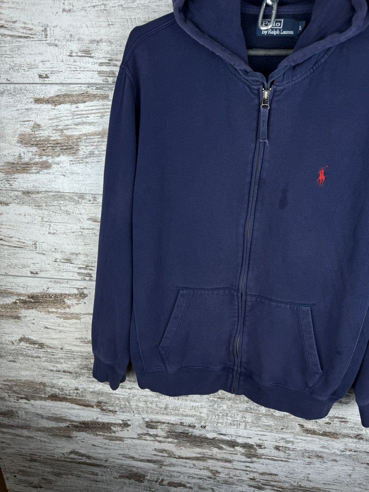 Polo Ralph Lauren × Vintage Mens Vintage Polo Ralph Lauren distressed zip hoodie y2k OG Size US L / EU 52-54 / 3 - 4 Thumbnail