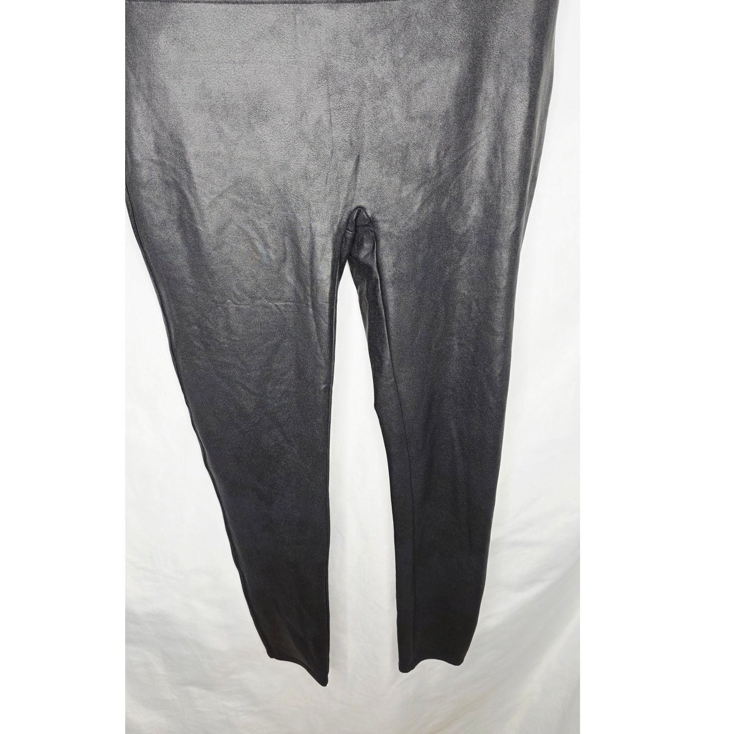 Spanx SPANX Black Faux Leather Ankle Leggings High Rise Size 32" / US 10 / IT 46 - 3 Thumbnail