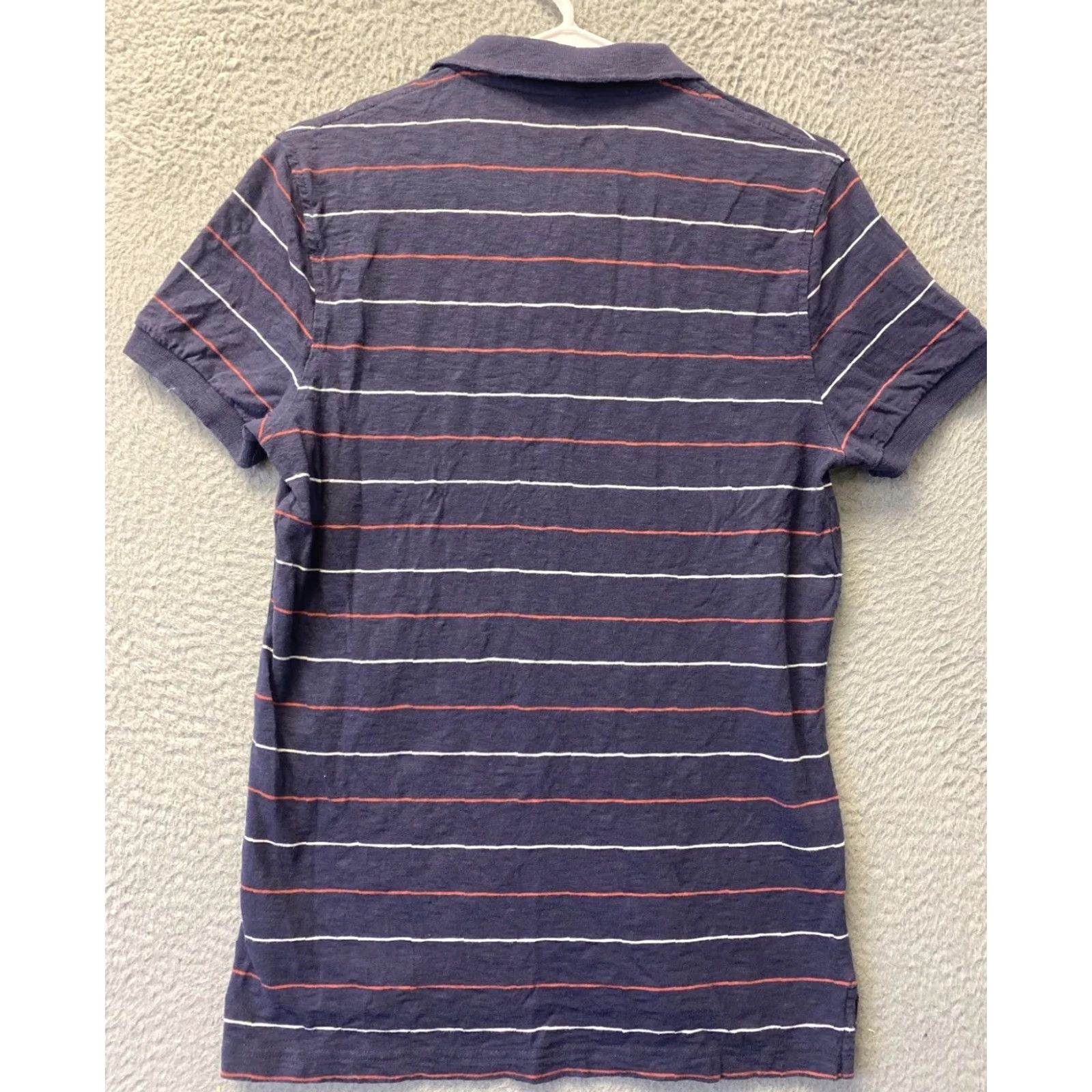 Vintage J Crew Polo Shirt Mens S Blue Striped Short Sleeve Collared Golf Regular Fit Size US S / EU 44-46 / 1 - 7 Thumbnail