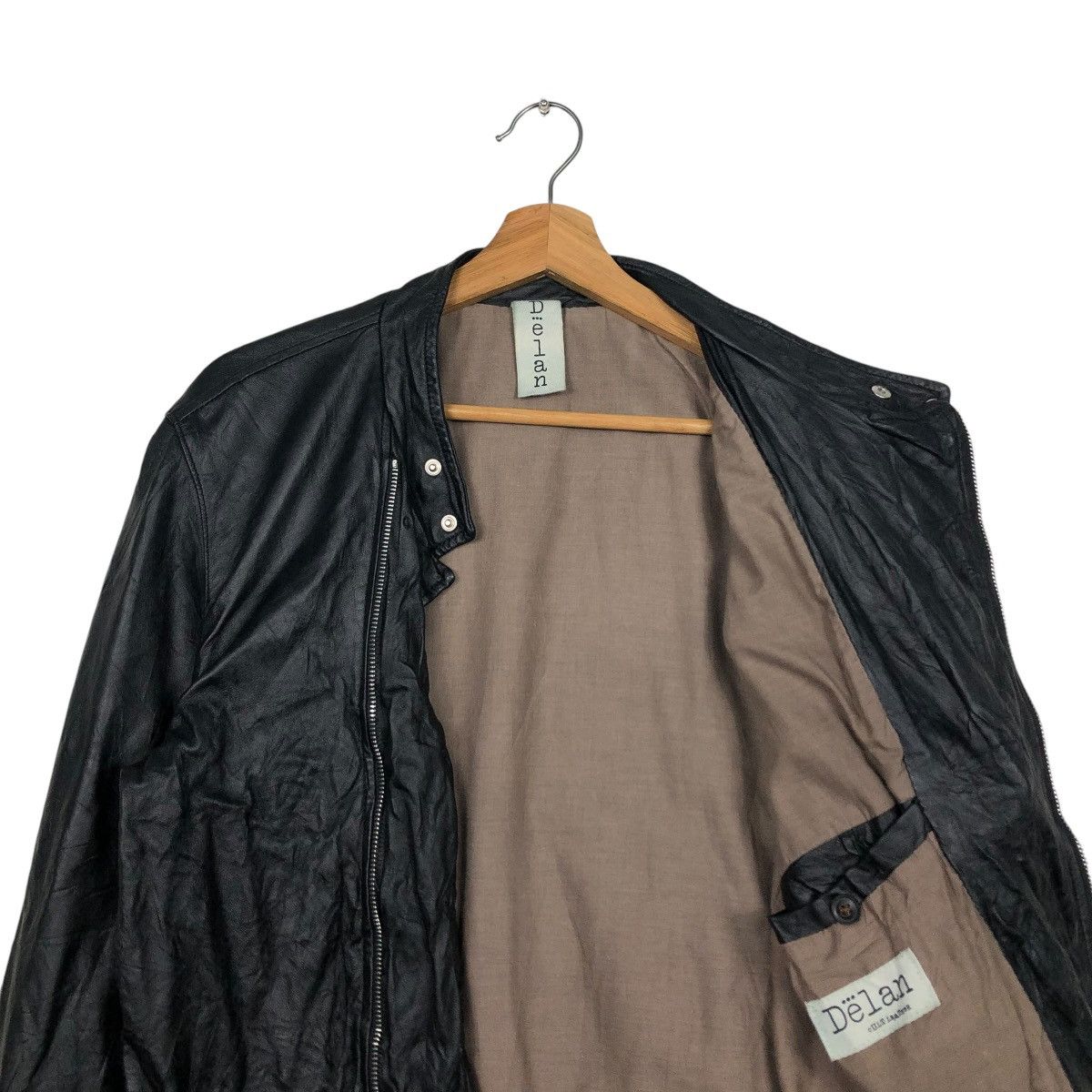Vera Pelle 🔥CROPPED LEATHER JACKET BIKER ASYMMETRICAL DELAN ITALY Size US M / EU 48-50 / 2 - 14 Thumbnail