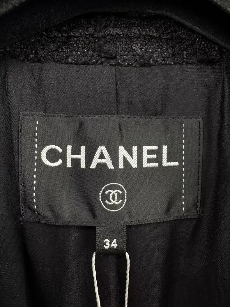 Chanel Chanel Black tweed coat Size XXS / US 00 / IT 34 - 2 Thumbnail