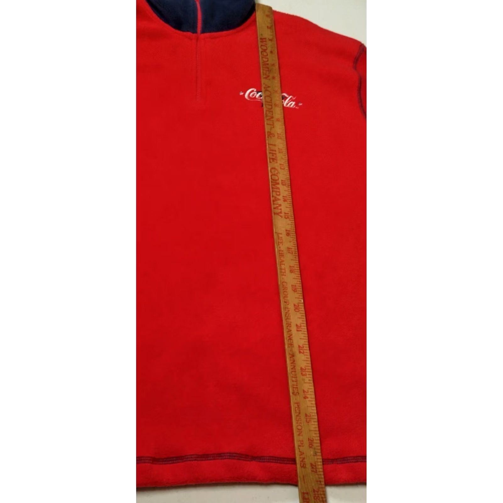 Vintage VINTAGE Coca-Cola Fleece Jacket XL Red Embroidered Stand-Up Collar Jacket Men 1990s Soda Pop Size US XL / EU 56 / 4 - 5 Thumbnail