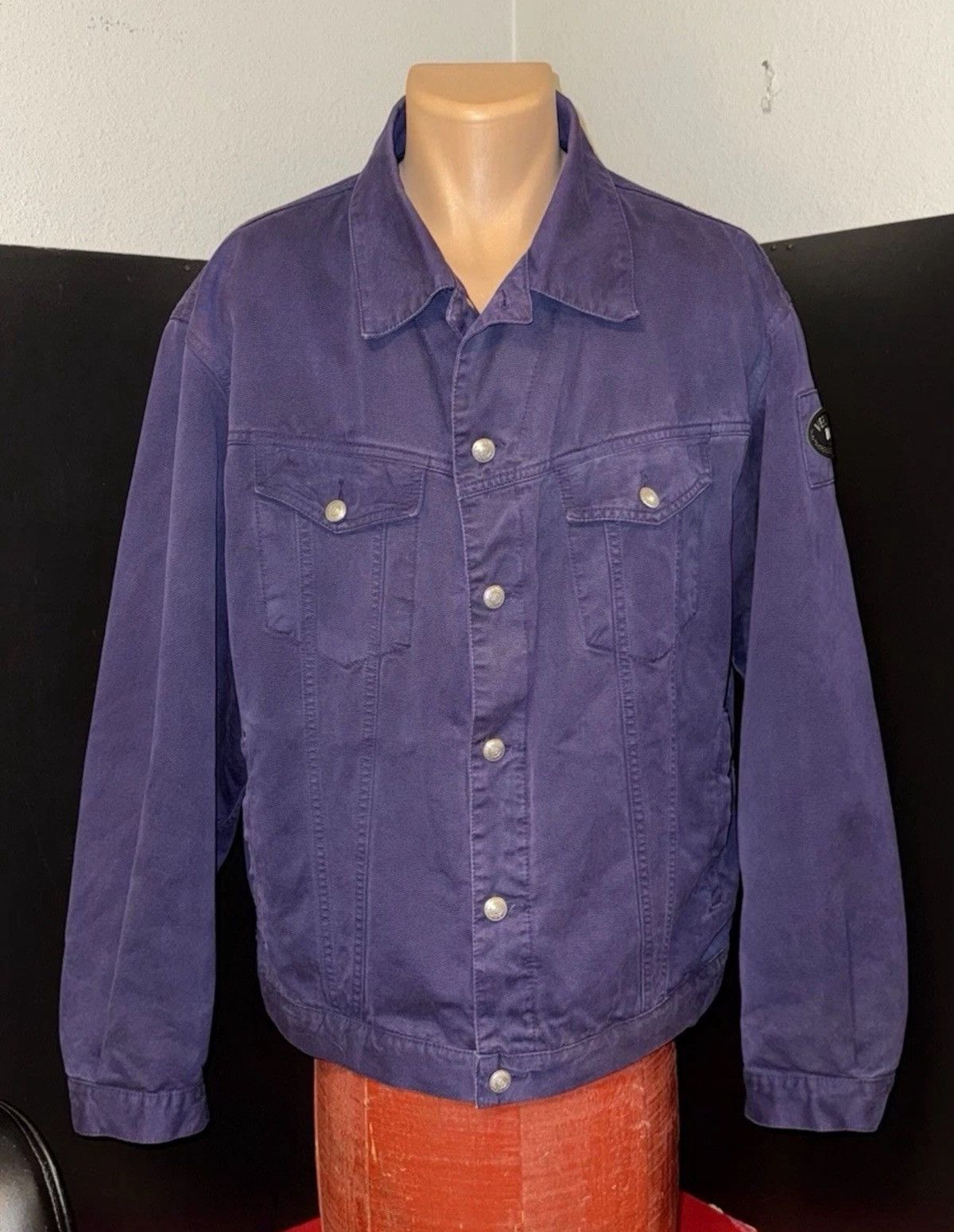 Other Versace V2, Purple Rayon Trucker Jacket, XXL 9/10 Size US XXL / EU 58 / 5 - 4 Thumbnail