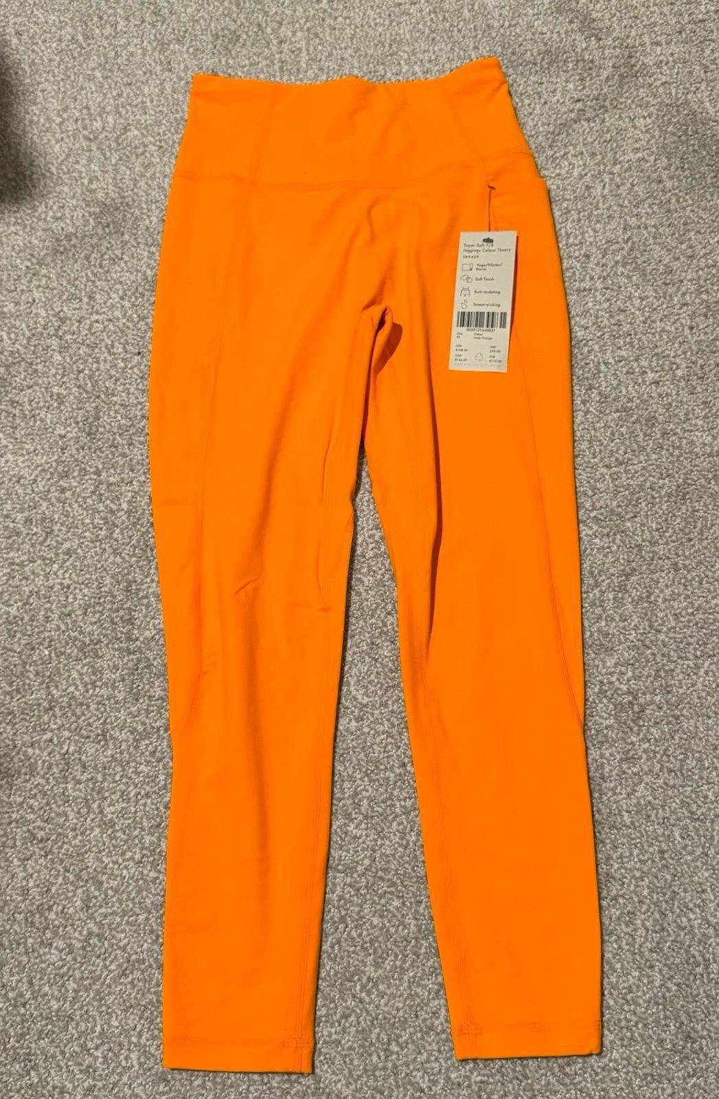 Designer Sweaty Betty Super Soft Leggings - Vibrant Lively Orange, XS Size 26" / US 2 / IT 38 - 1 Thumbnail