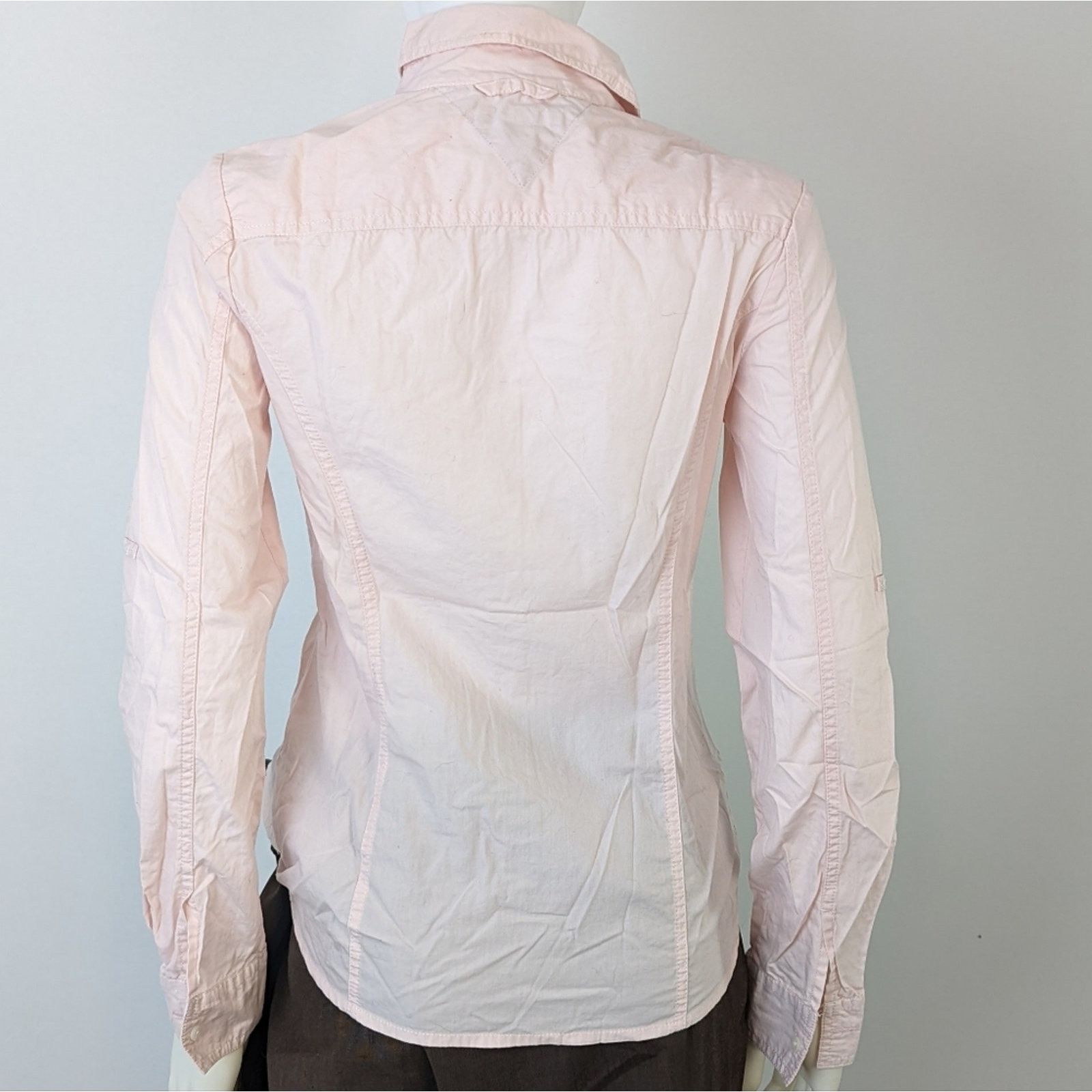 Tommy Hilfiger Tommy Hilfiger Pale Pink Button Front Shirt XS Size XS / US 0-2 / IT 36-38 - 6 Thumbnail