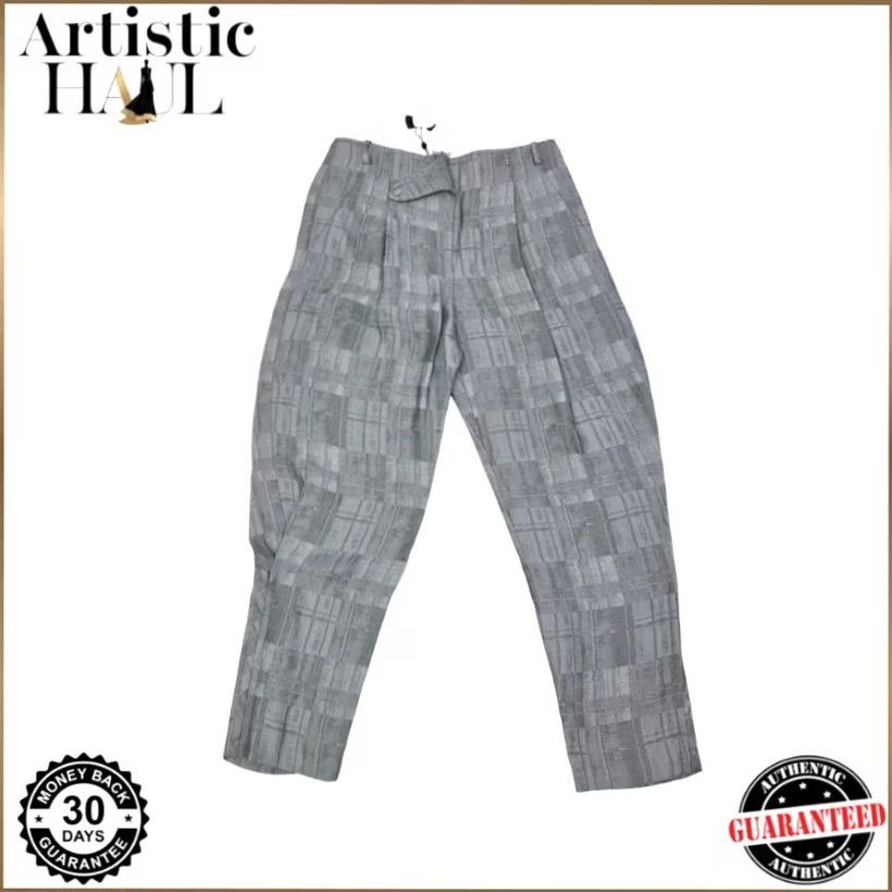 Giorgio Armani Giorgio Armani Check Motif Concealed Trousers Grey Wide Pleats Pants 42 Bnwt Mens Regular Size US 42 / EU 58 - 2 Thumbnail