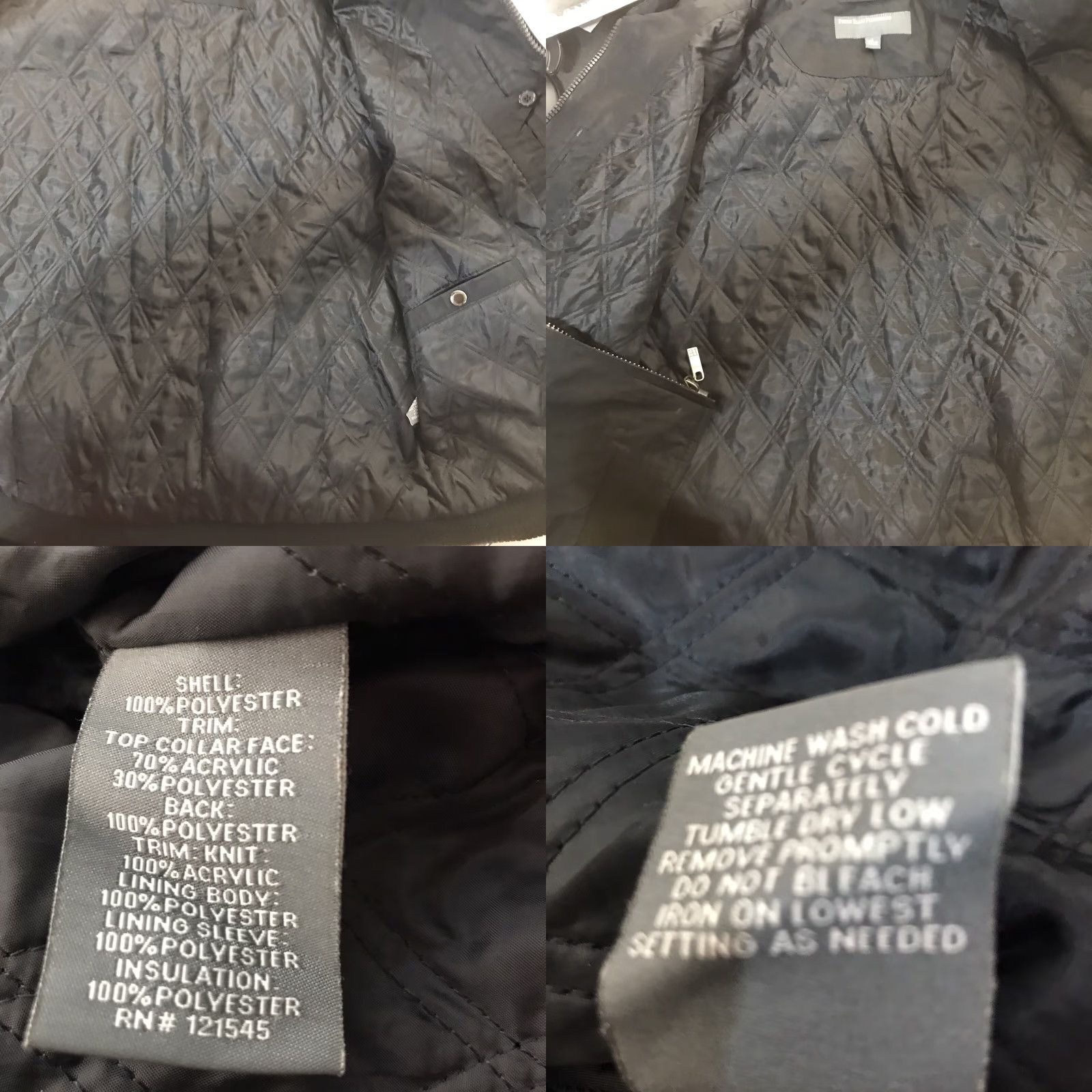 Perry Ellis Perry Ellis Portfolio Black Full Zip Quilted Insulated Jacket Mens Size L Size US L / EU 52-54 / 3 - 8 Thumbnail