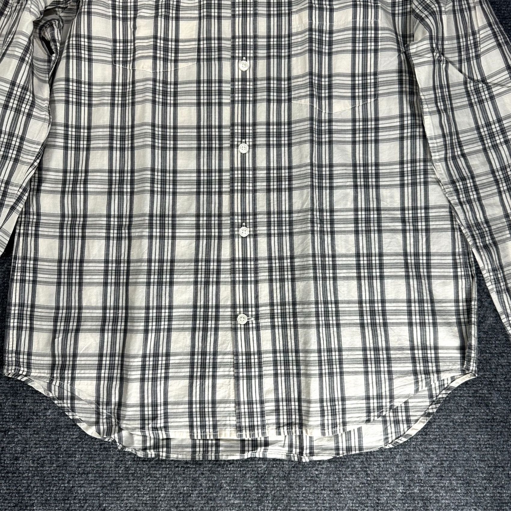 Vince Vince Shirt Mens M Gray Plaid Cotton Linen Blend Long Sleeve Button Up Size US M / EU 48-50 / 2 - 2 Thumbnail