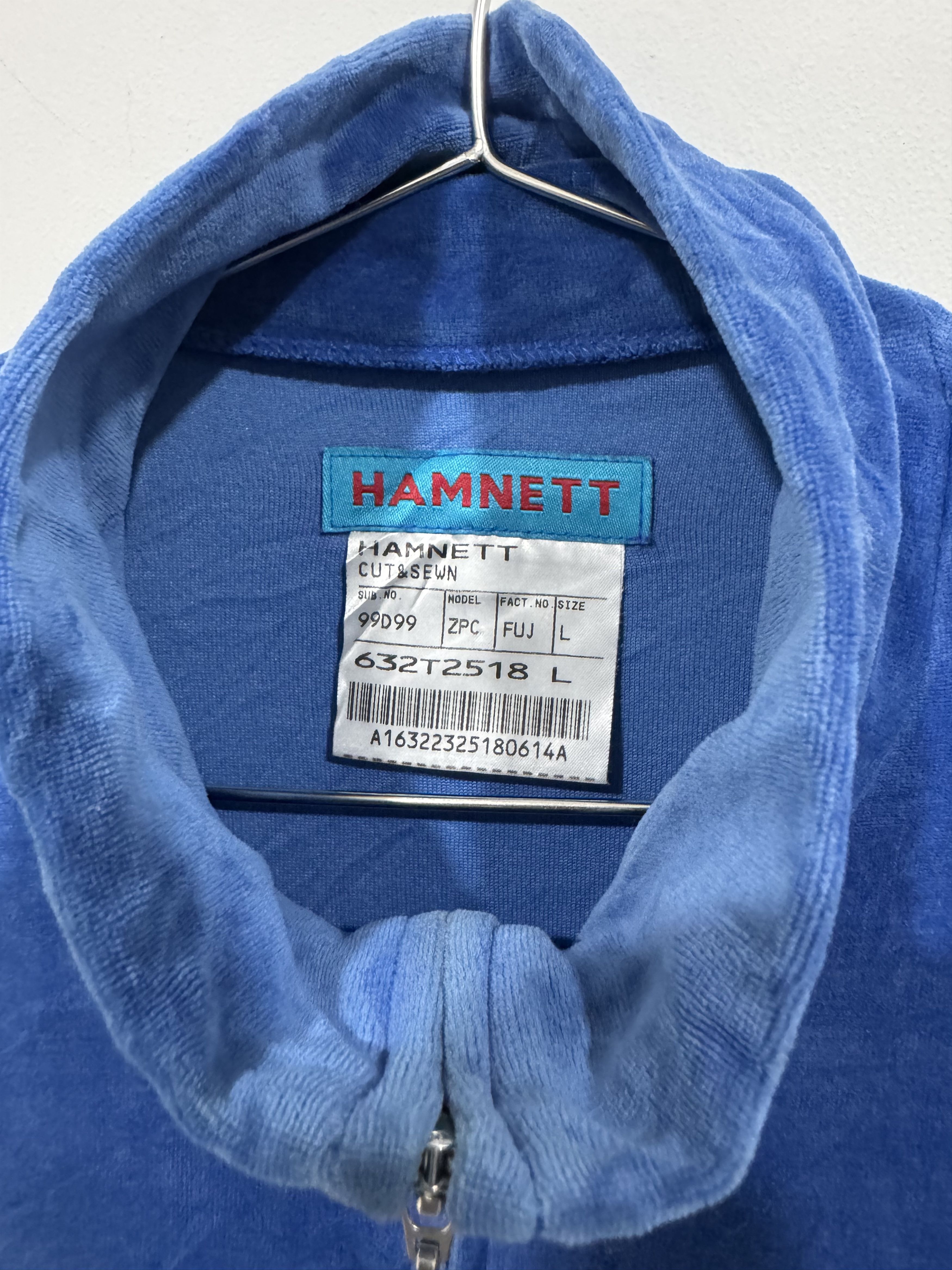 Katharine Hamnett London Hamnett Velvet Blue Tracktop Size US L / EU 52-54 / 3 - 3 Thumbnail