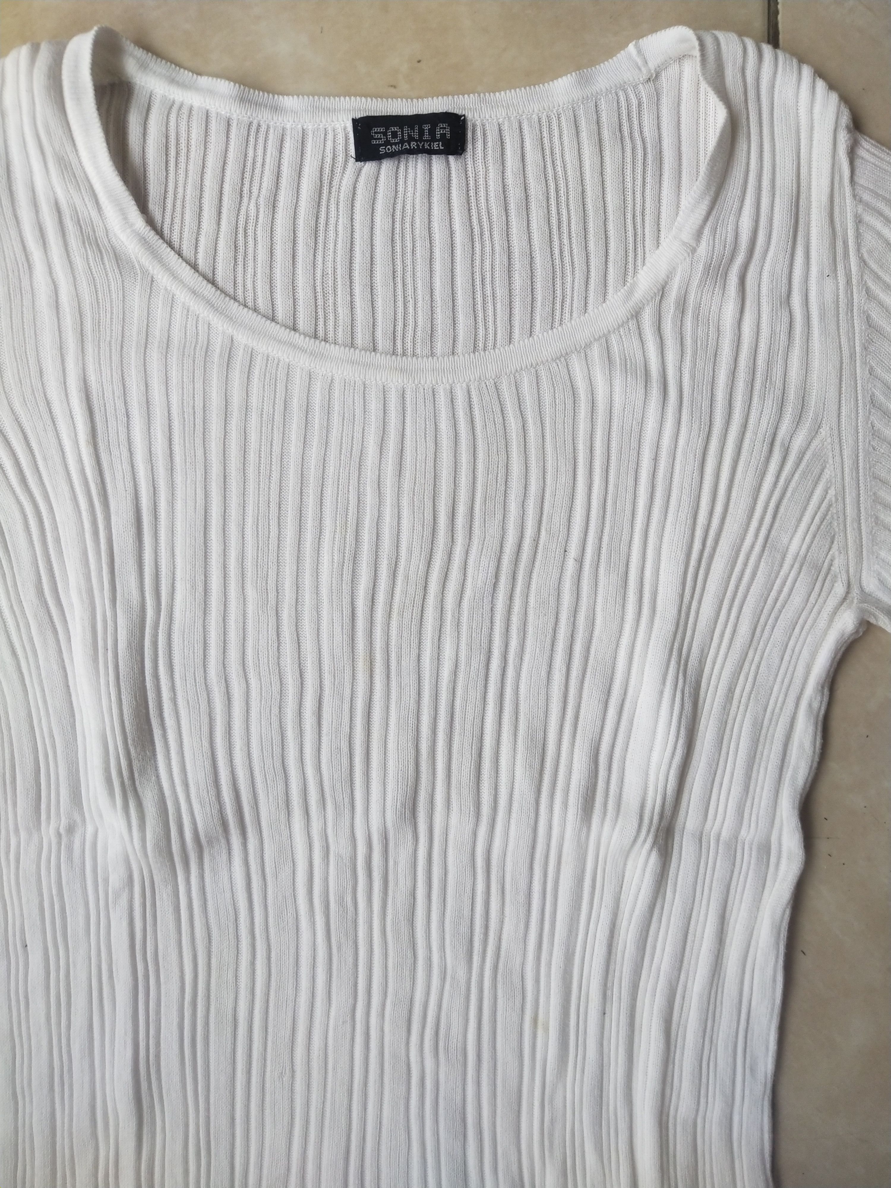 Sonia Rykiel Sonia Rykiel Ribbed Knit Top White Size M / US 6-8 / IT 42-44 - 2 Thumbnail